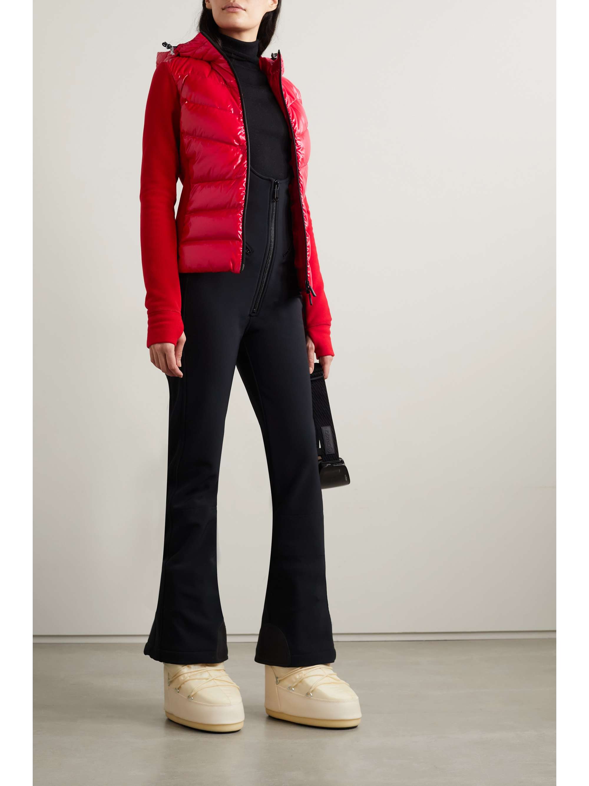 MONCLER GRENOBLE Fleece-trimmed quilted shell down jacket