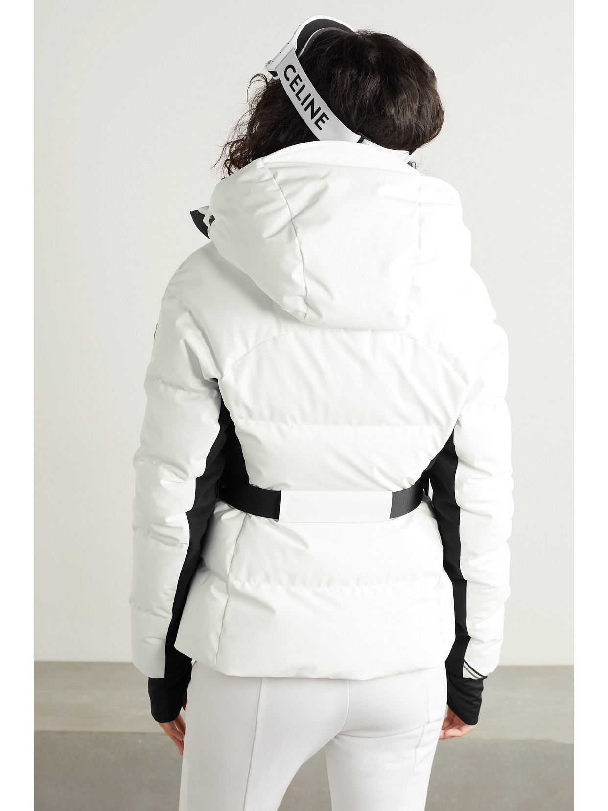 MONCLER GUYANE HOODED JERSEY-TRIMMED QUILTED SHELL DOWN JACKET