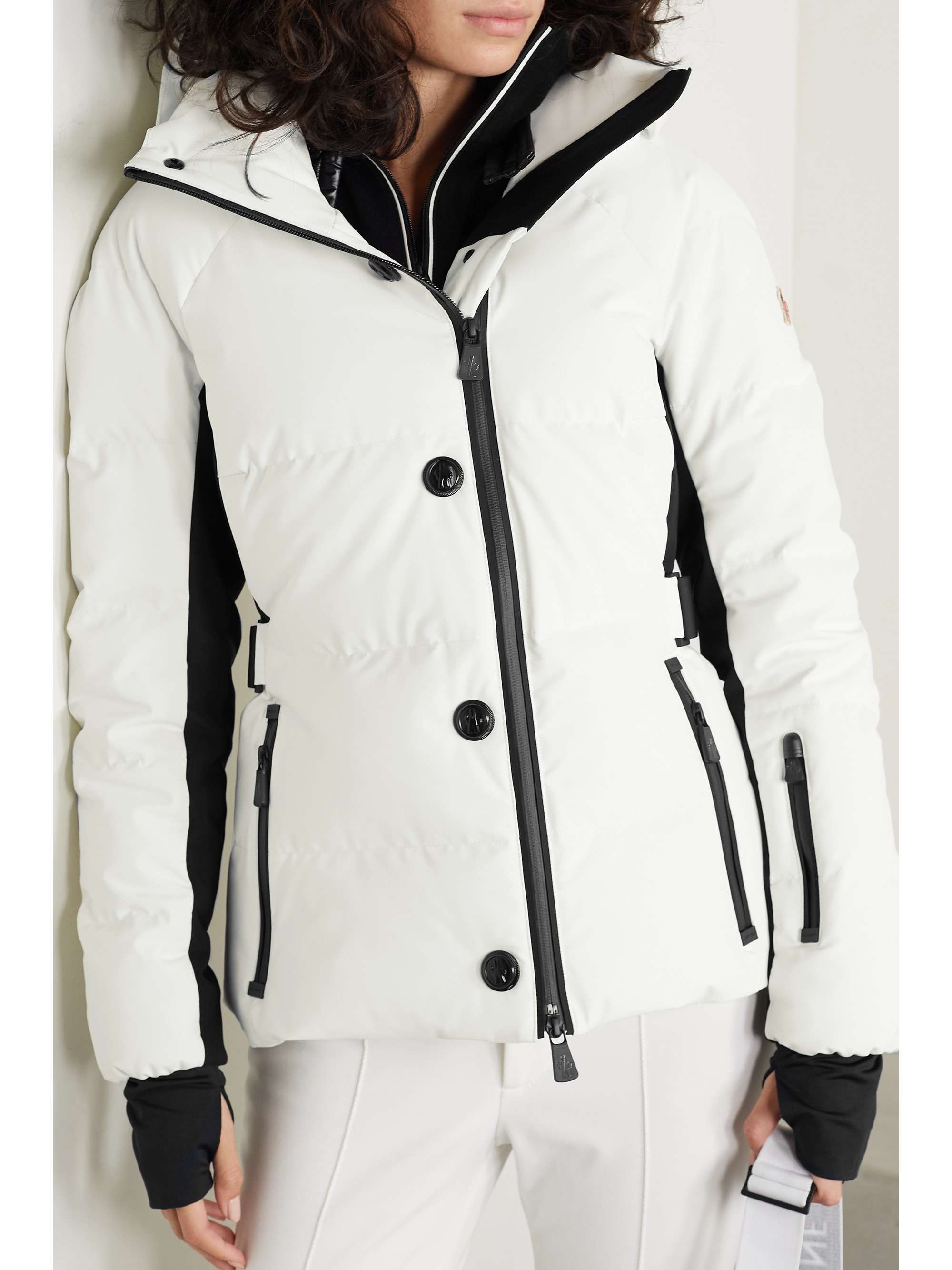 MONCLER GRENOBLE Guyane hooded jersey-trimmed quilted shell down jacket