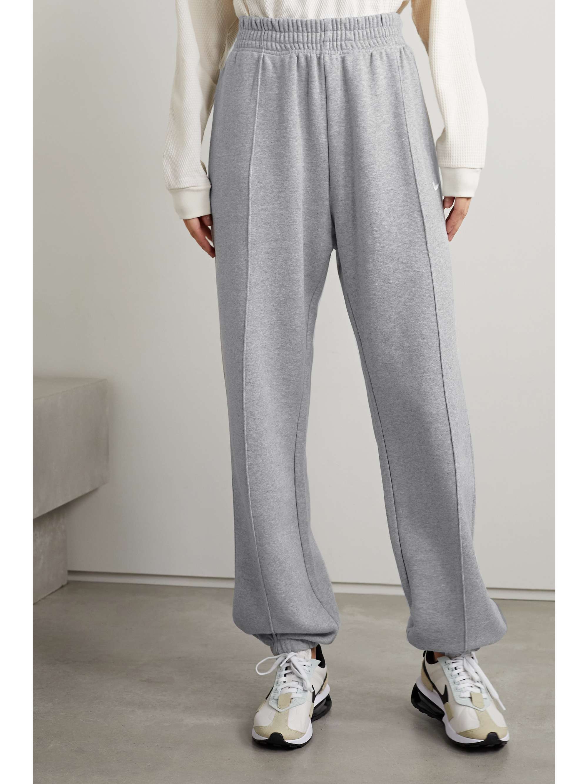 Light gray Sportswear Essentials cotton-blend jersey track pants | NIKE ...