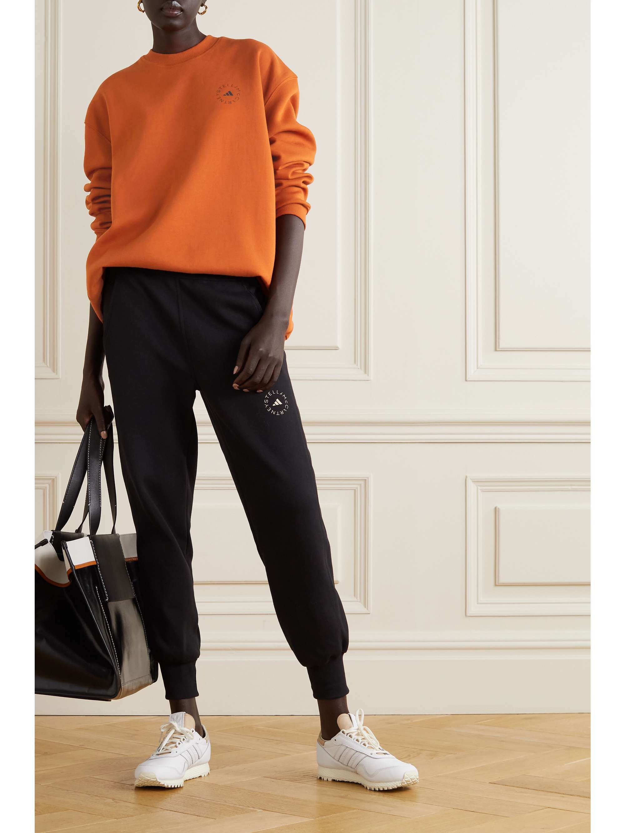 Orange + NET SUSTAIN printed organic cotton-blend jersey sweatshirt | ADIDAS  BY STELLA MCCARTNEY | NET-A-PORTER