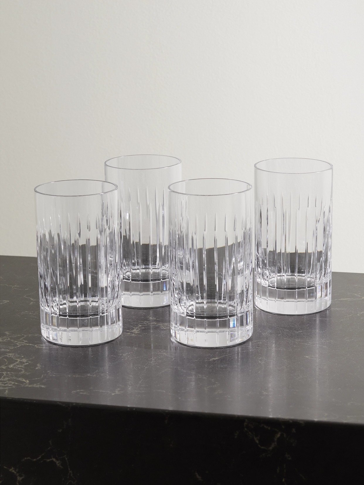 Soho Home Roebling Set Of Four Crystal Highball Glasses In Neutrals