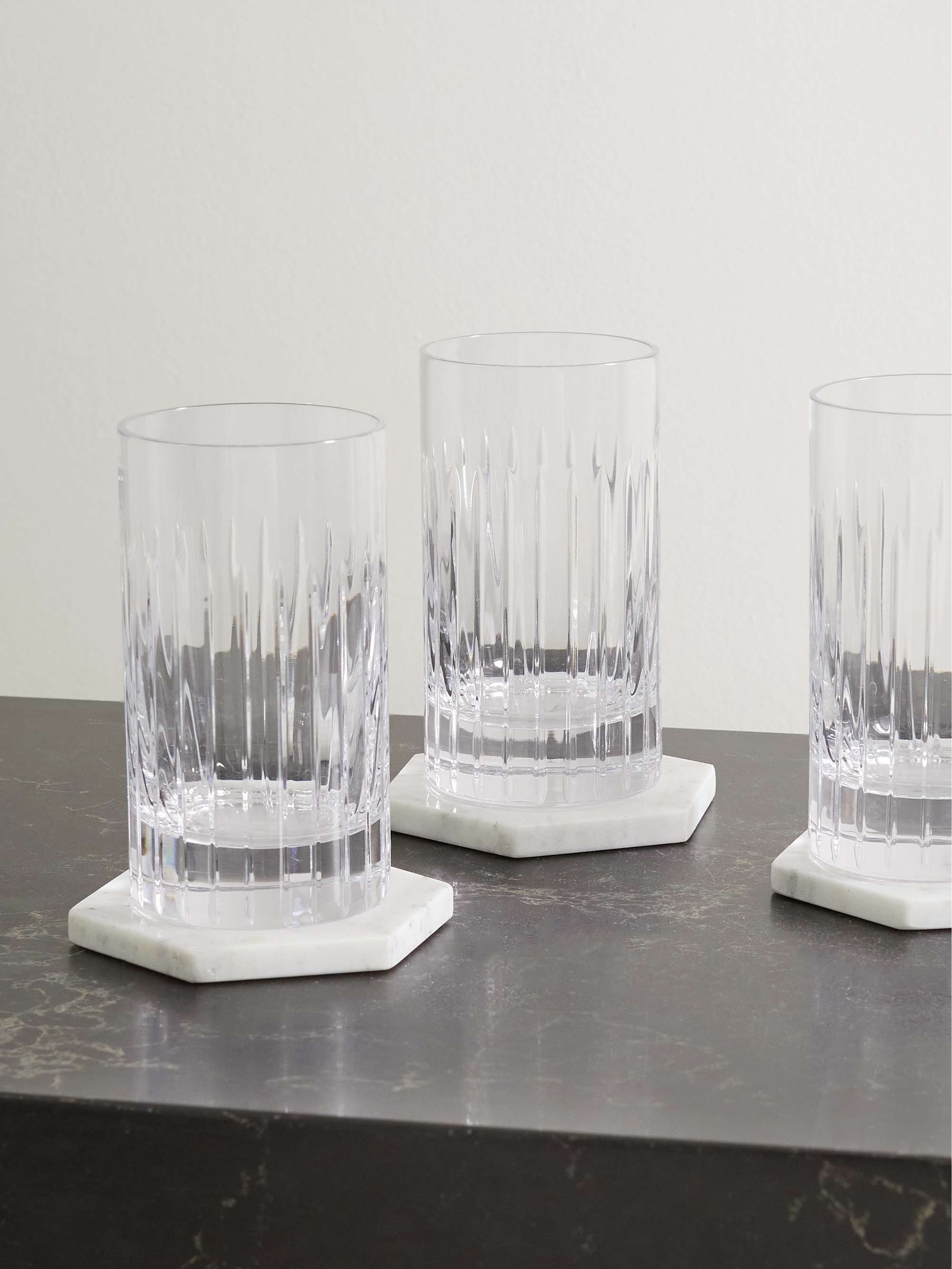 SOHO HOME Roebling set of four cut crystal highball glasses