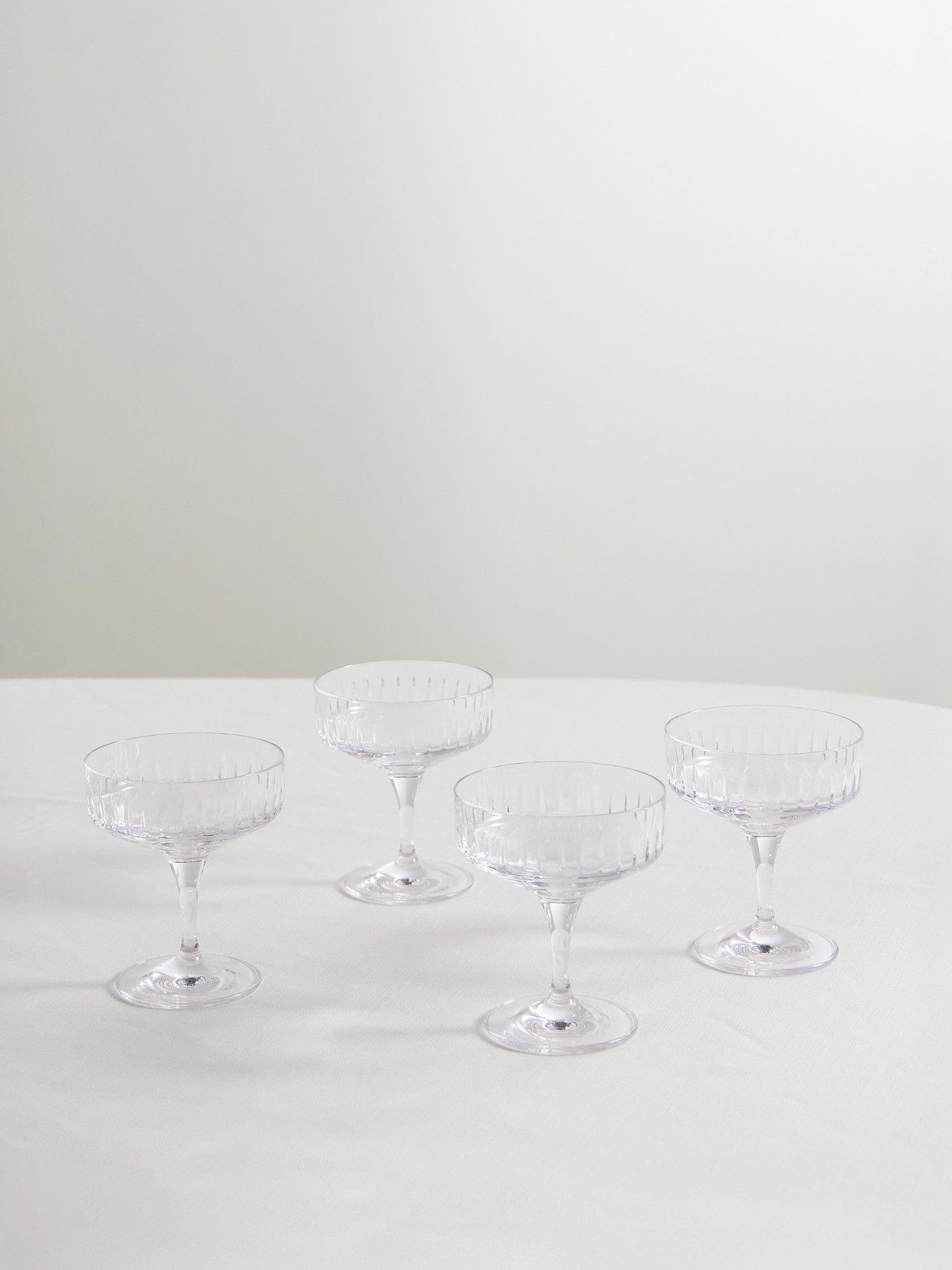 Soho Home - Roebling Set Of Four Crystal Champagne Coupes - Neutrals