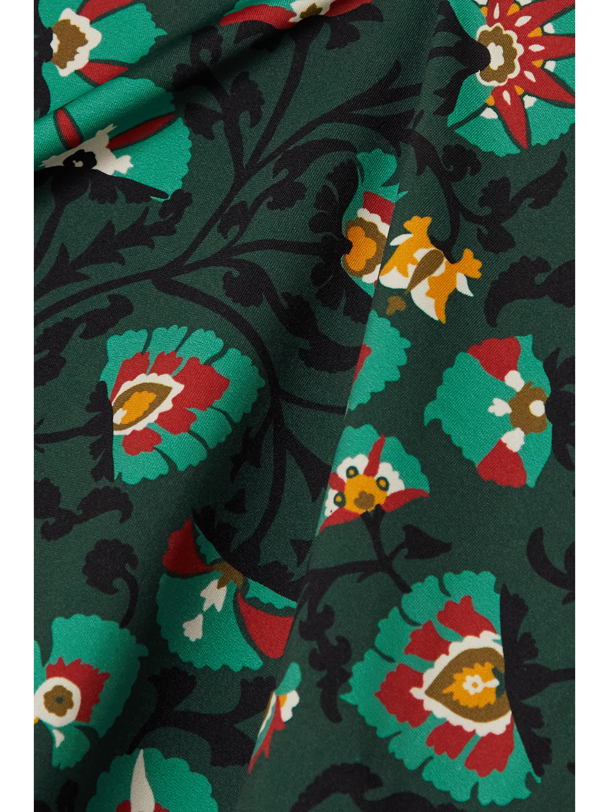 LA DOUBLEJ FLORAL-PRINT STRETCH-JERSEY TURTLENECK TOP