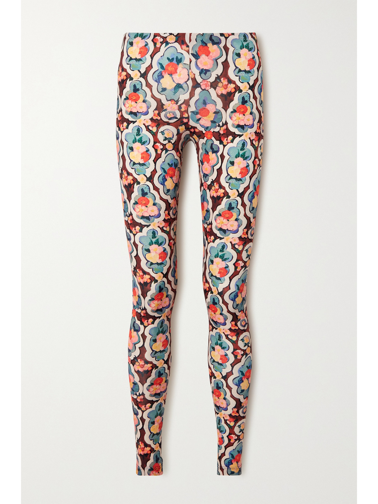 La Doublej Printed Stretch-jersey Leggings In Red