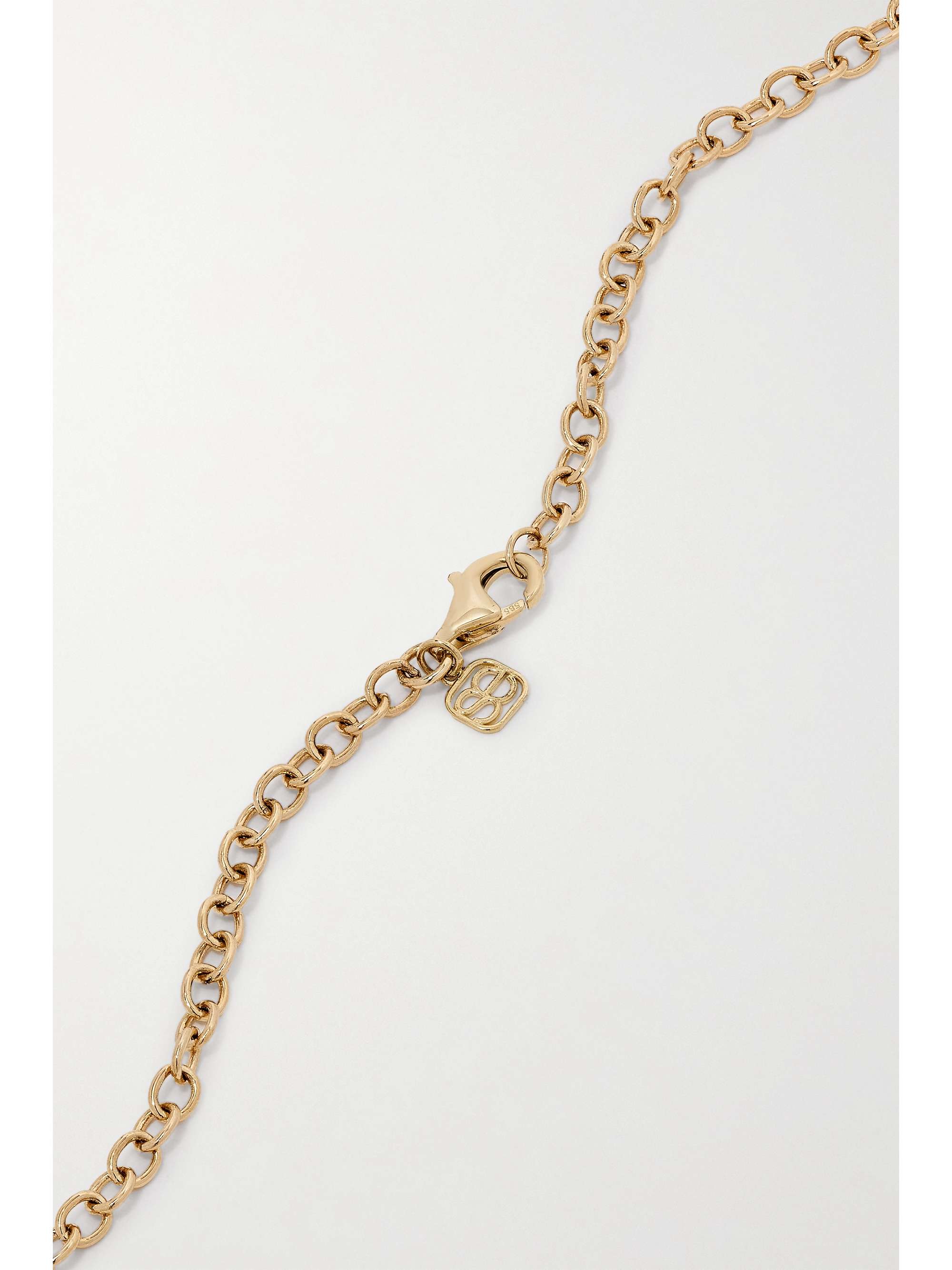 SYDNEY EVAN Extra Large Evil Eye 14-karat gold, sapphire and turquoise necklace