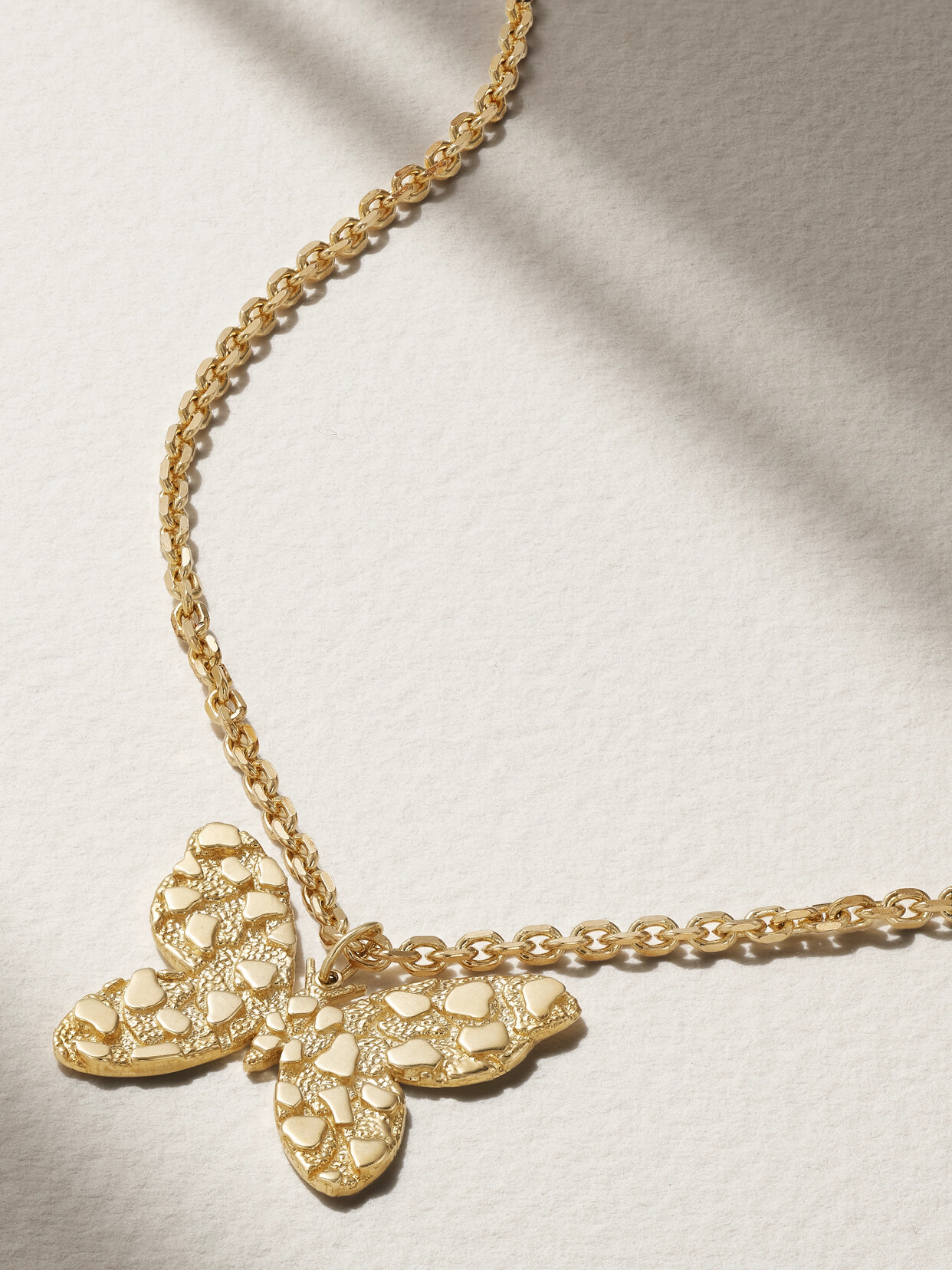 Sydney Evan Large Butterfly 14-karat Gold Necklace