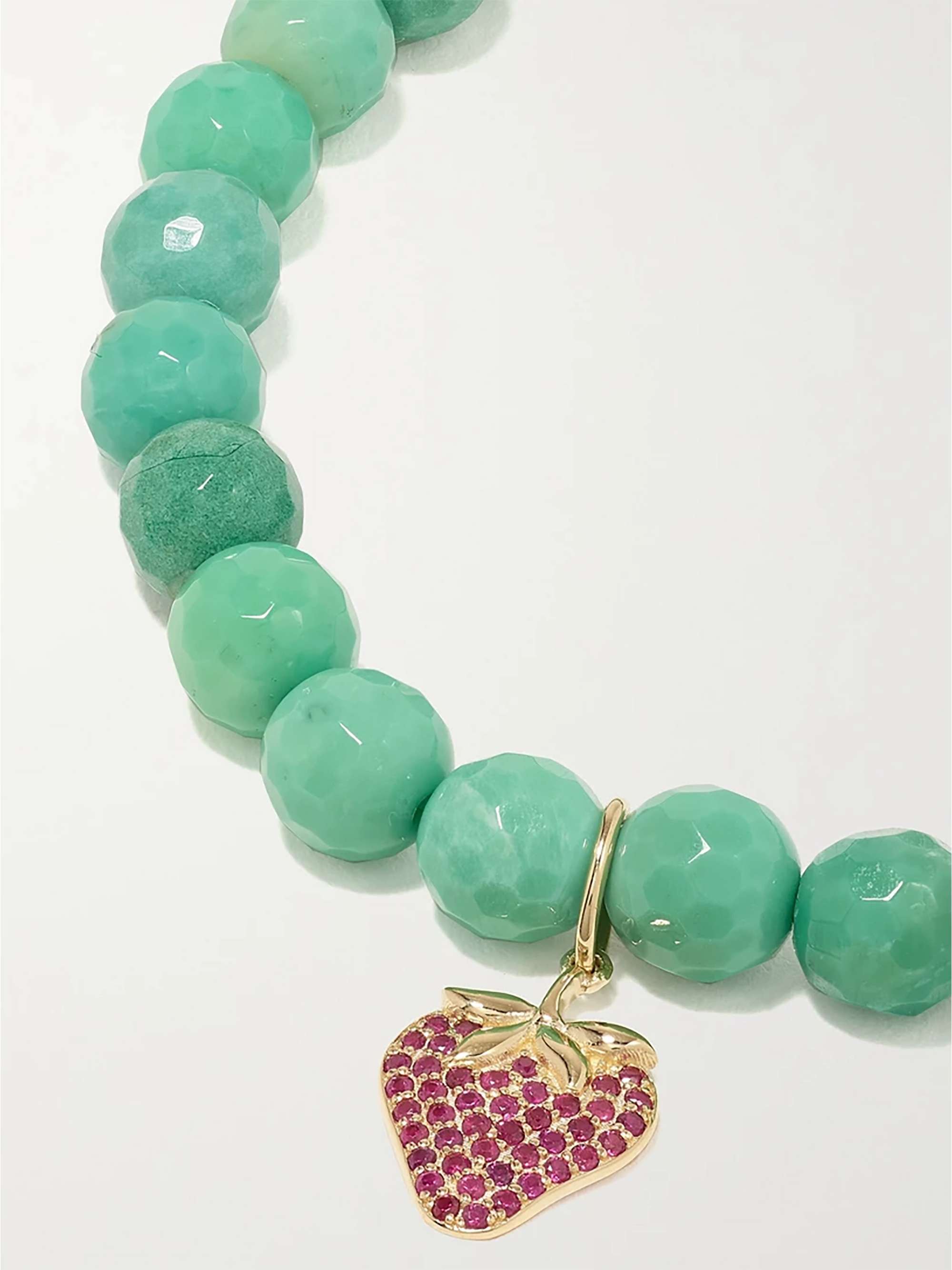 SYDNEY EVAN Palm Tree 14-karat gold multi-stone bracelet