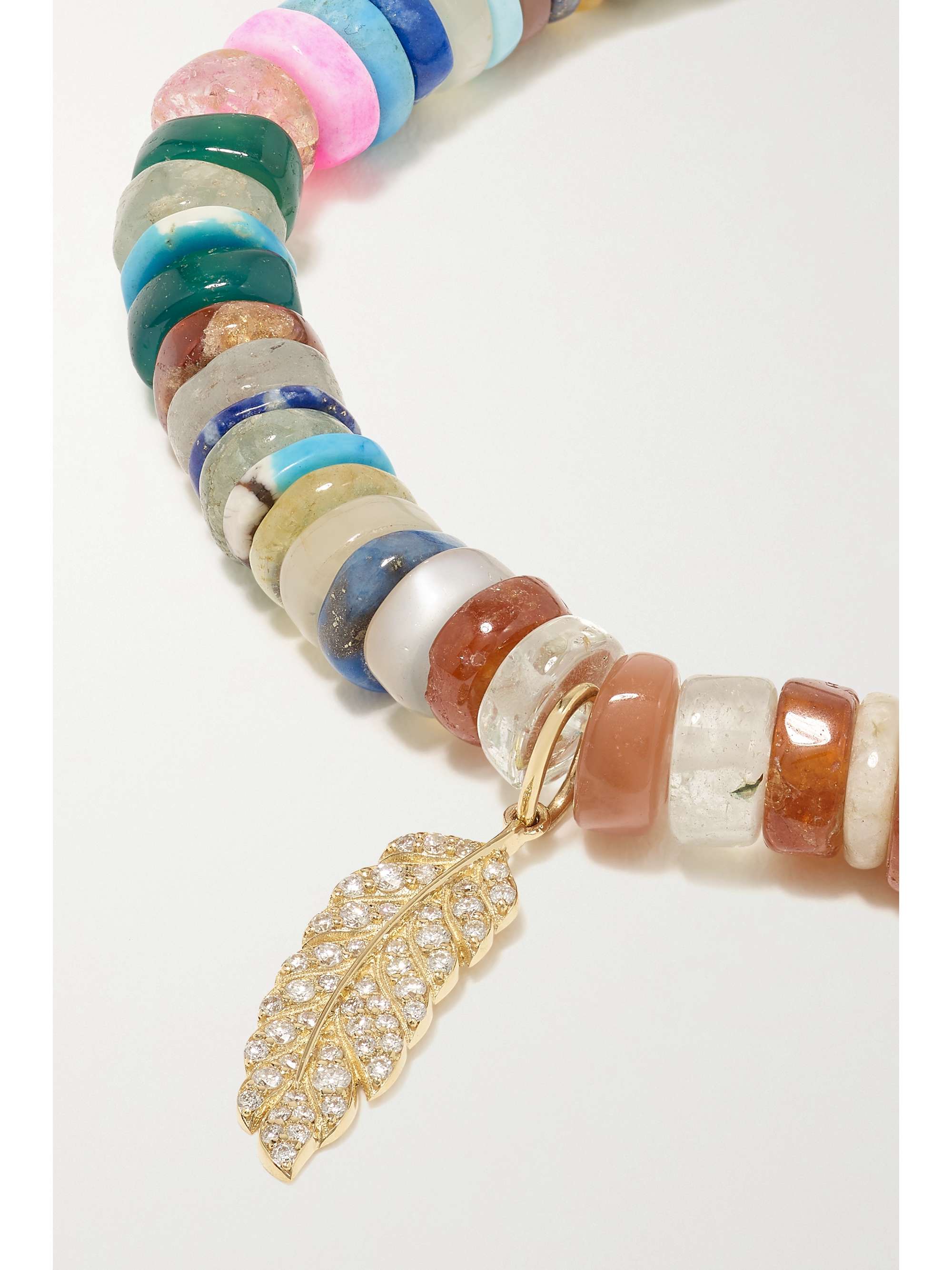 SYDNEY EVAN Palm Tree 14-karat gold multi-stone bracelet