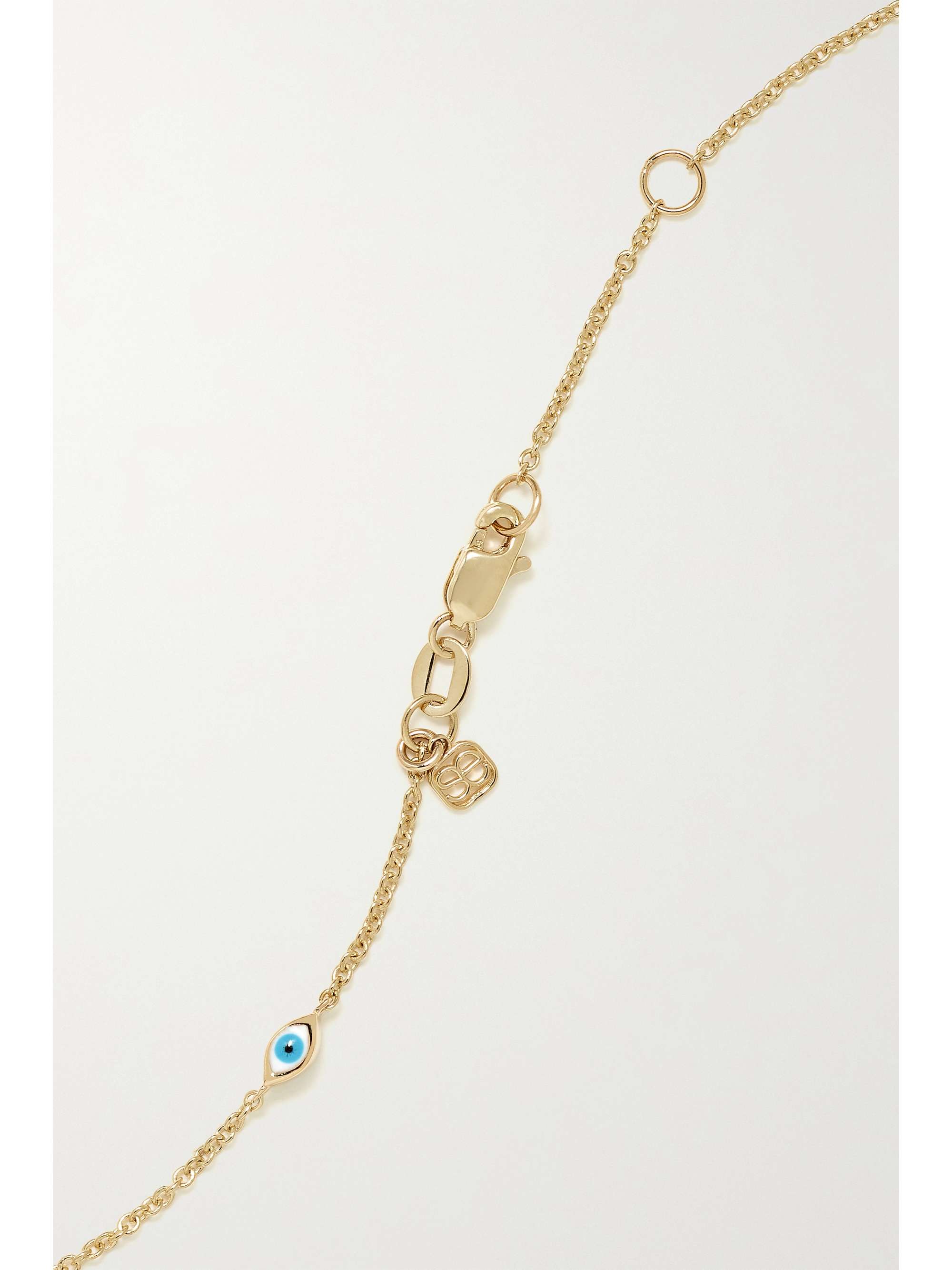 SYDNEY EVAN Mini 14-karat gold and enamel anklet