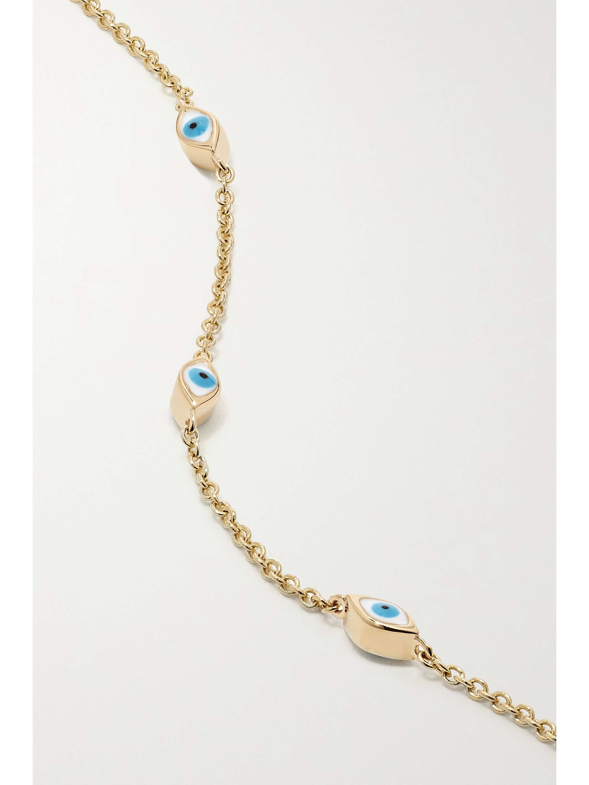 SYDNEY EVAN Mini 14-karat gold and enamel anklet