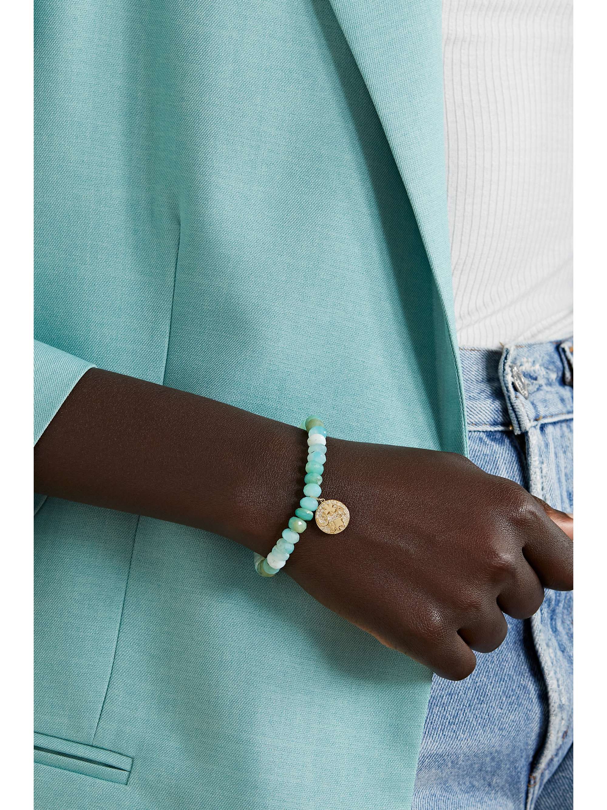 SYDNEY EVAN Lucky Wish Armband mit Opalen, Rubin und Details aus 14 Karat Gold