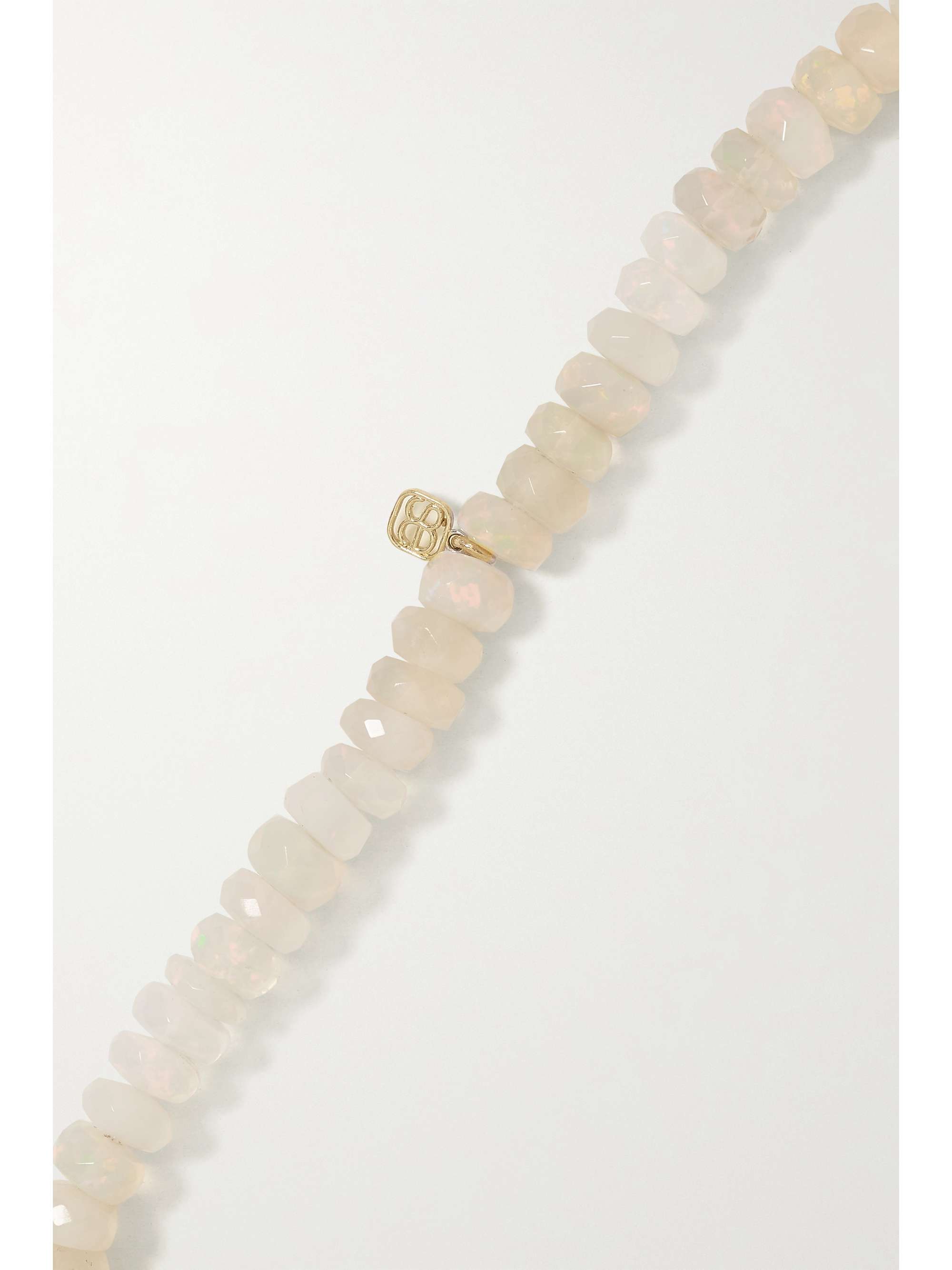 SYDNEY EVAN Mushroom 14-karat gold, enamel and opal bracelet