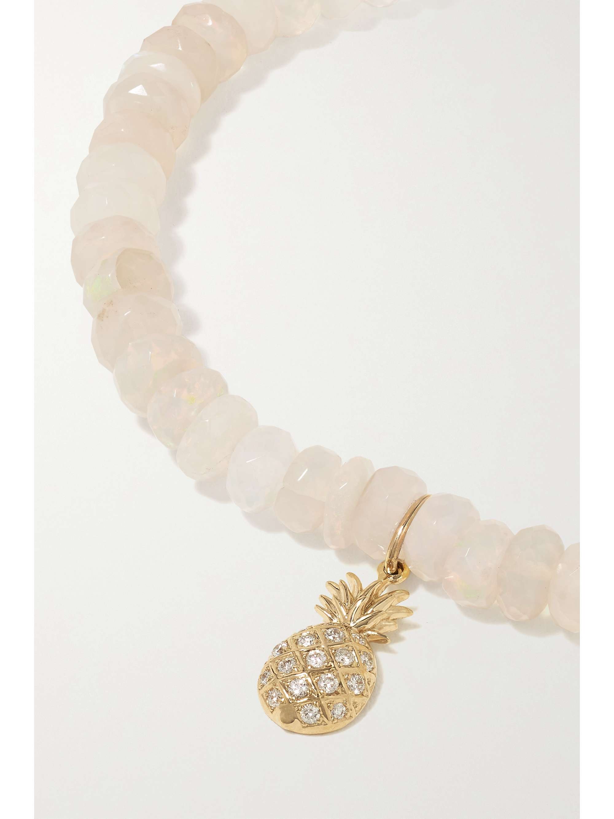 SYDNEY EVAN Mushroom 14-karat gold, enamel and opal bracelet