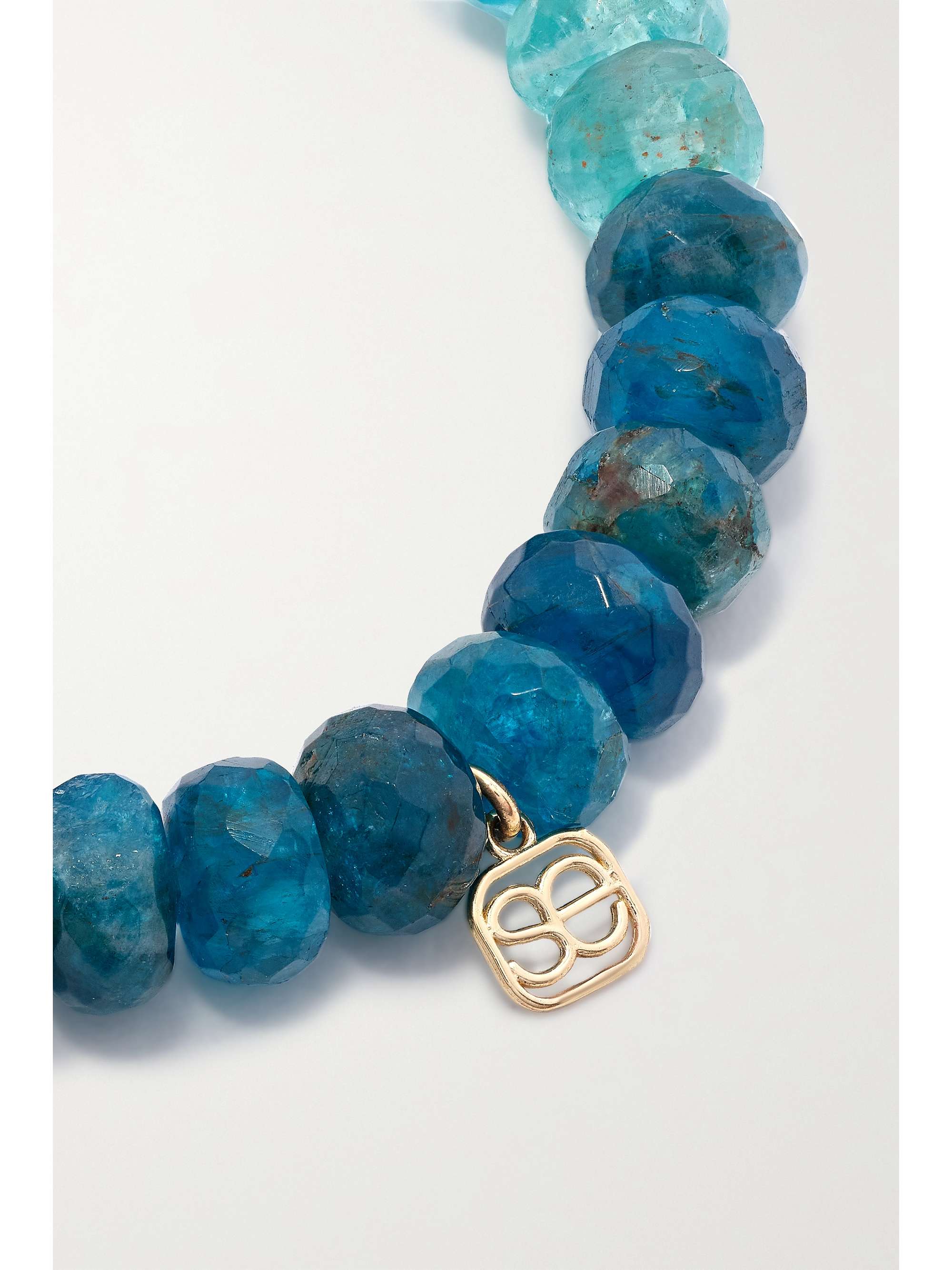 SYDNEY EVAN Elephant 14-karat gold, apatite and diamond bracelet