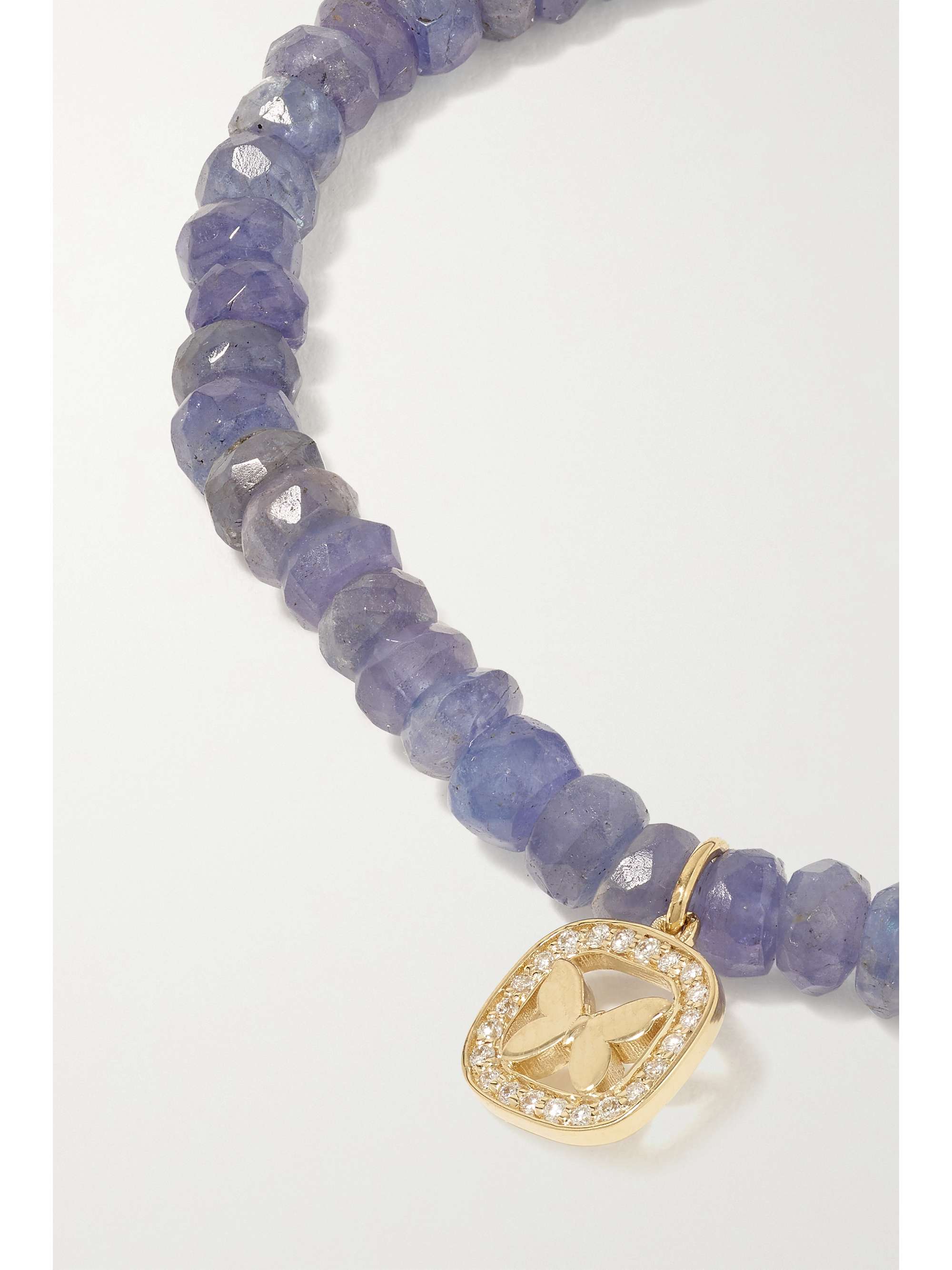 SYDNEY EVAN Butterfly 14-karat gold, tanzanite and diamond bracelet