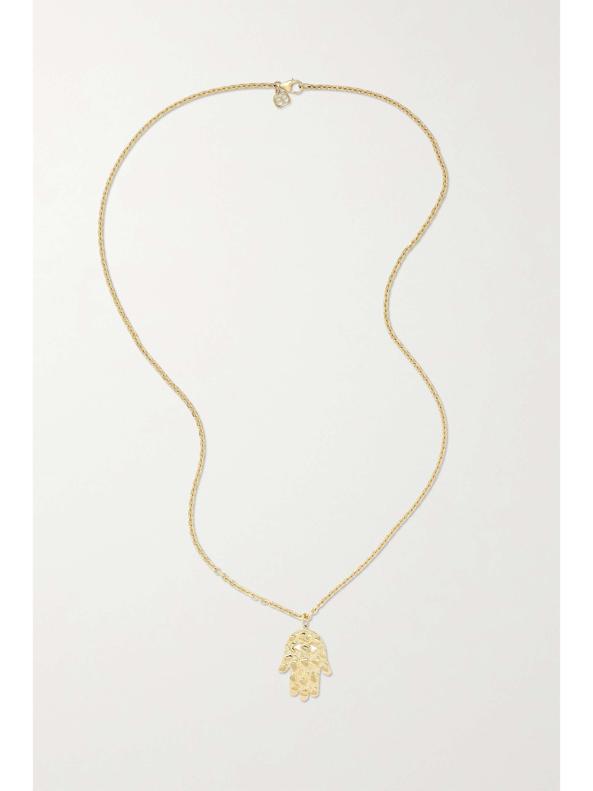 SYDNEY EVAN Large Hamsa 14-karat gold necklace