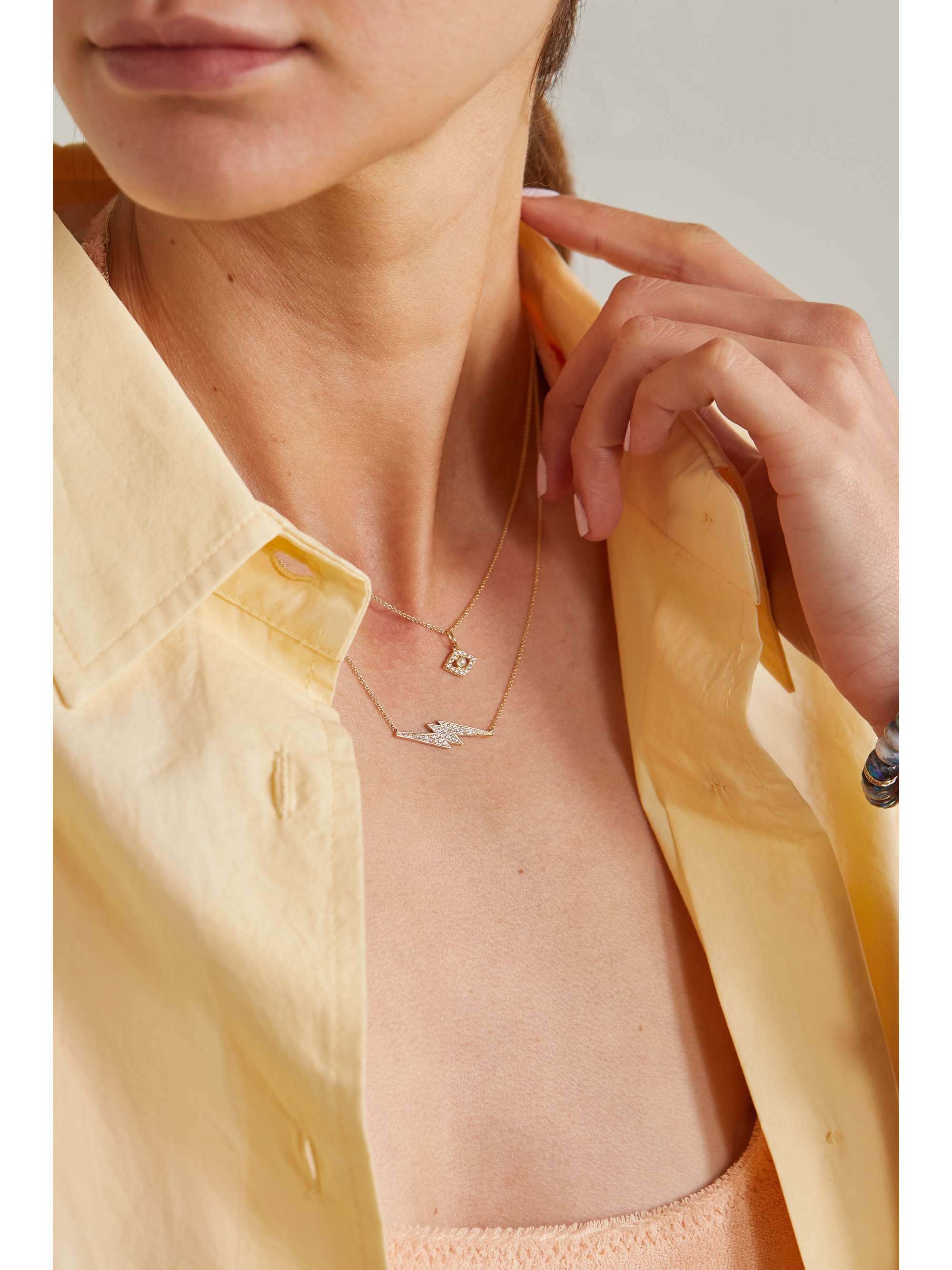 SYDNEY EVAN 14-karat gold diamond necklace