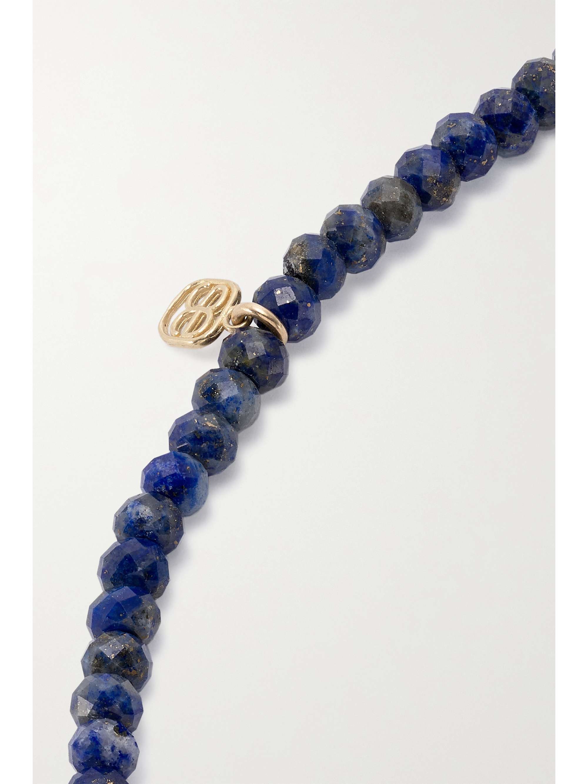 SYDNEY EVAN Tiny Monstera Leaf 14-karat gold multi-stone bracelet