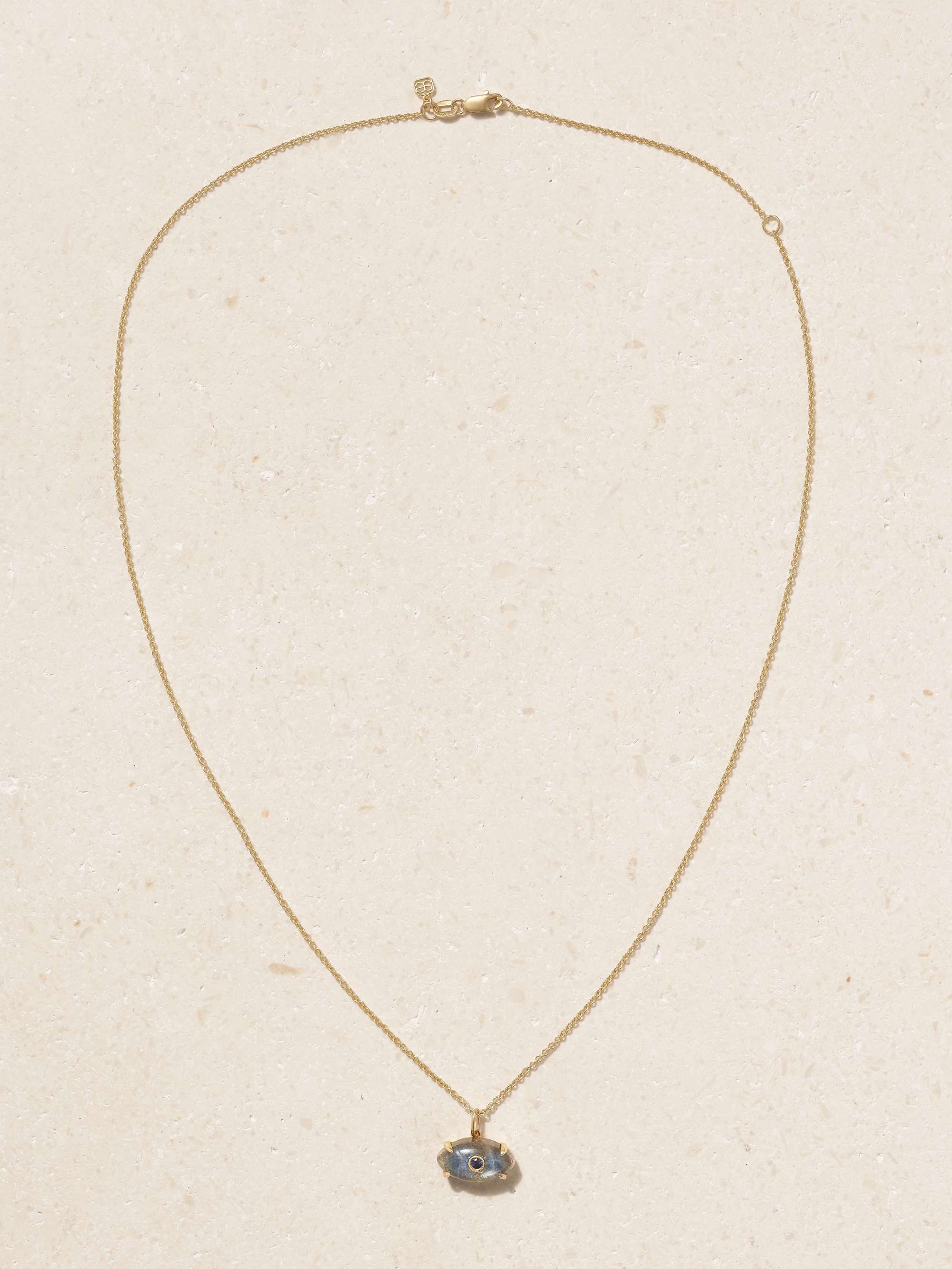 SYDNEY EVAN 14-karat gold, labradorite and sapphire necklace