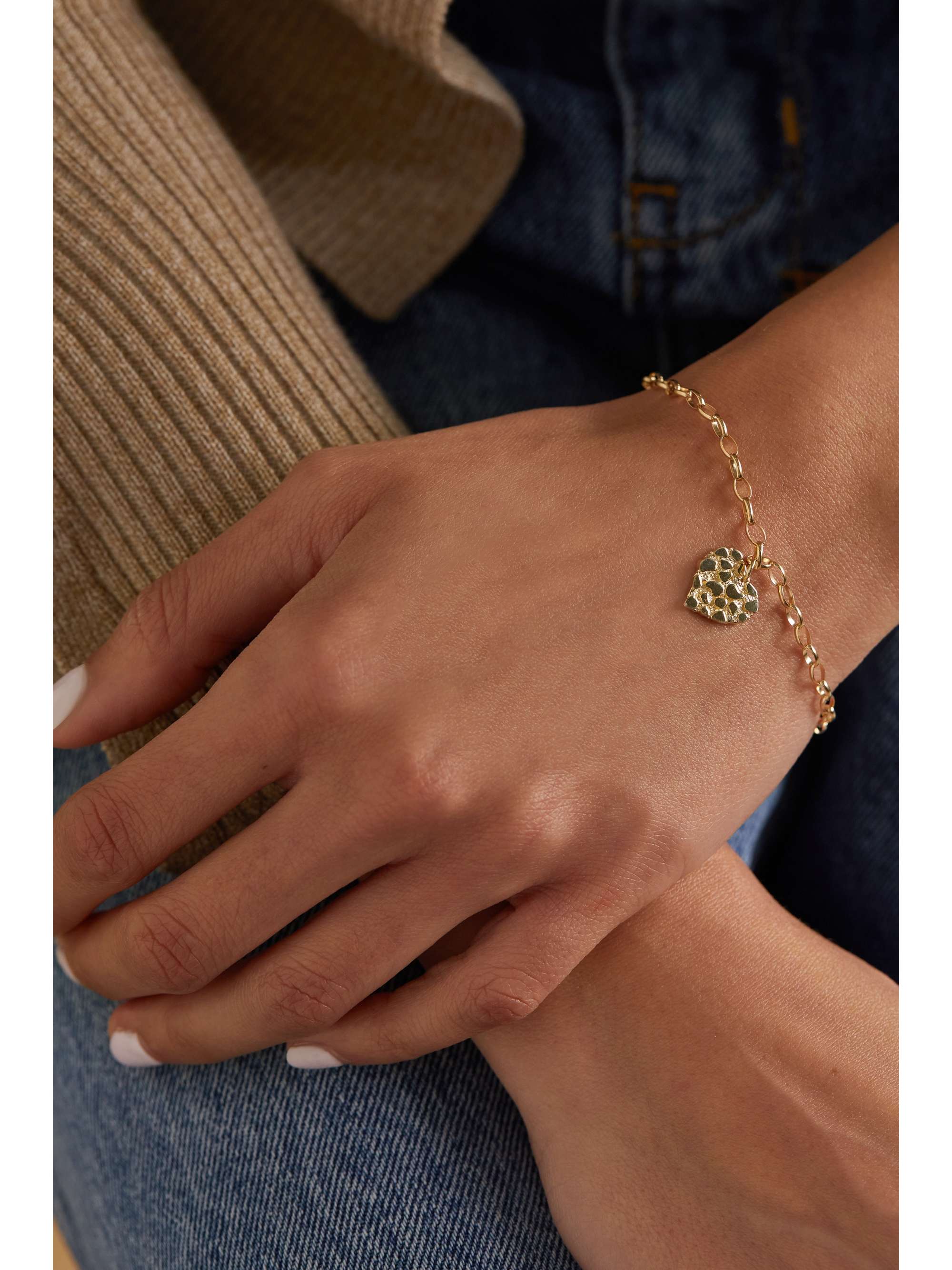 SYDNEY EVAN Nugget 14-karat gold bracelet
