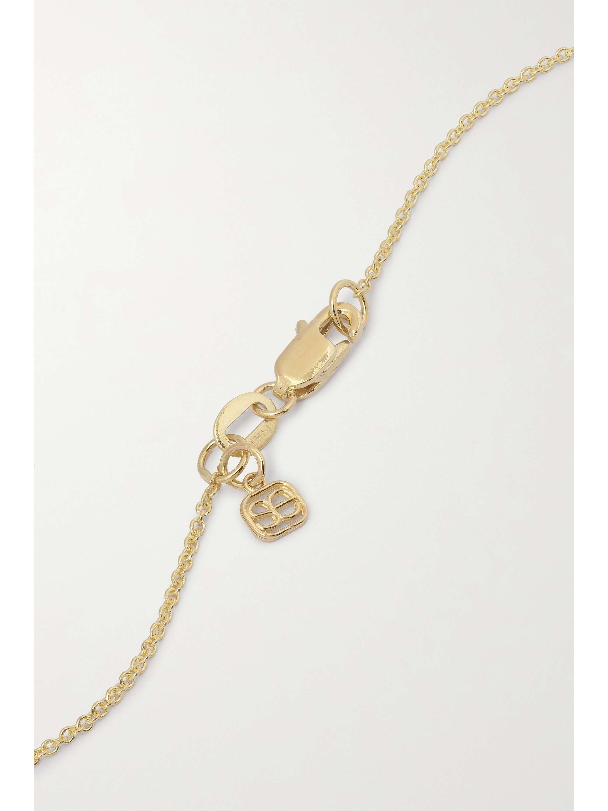 SYDNEY EVAN Elephant Family 14-karat gold, enamel and diamond necklace