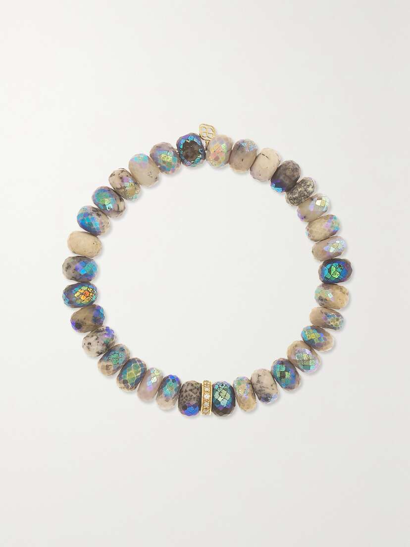 Sydney Evan 14-karat Gold, Opal And Diamond Bracelet