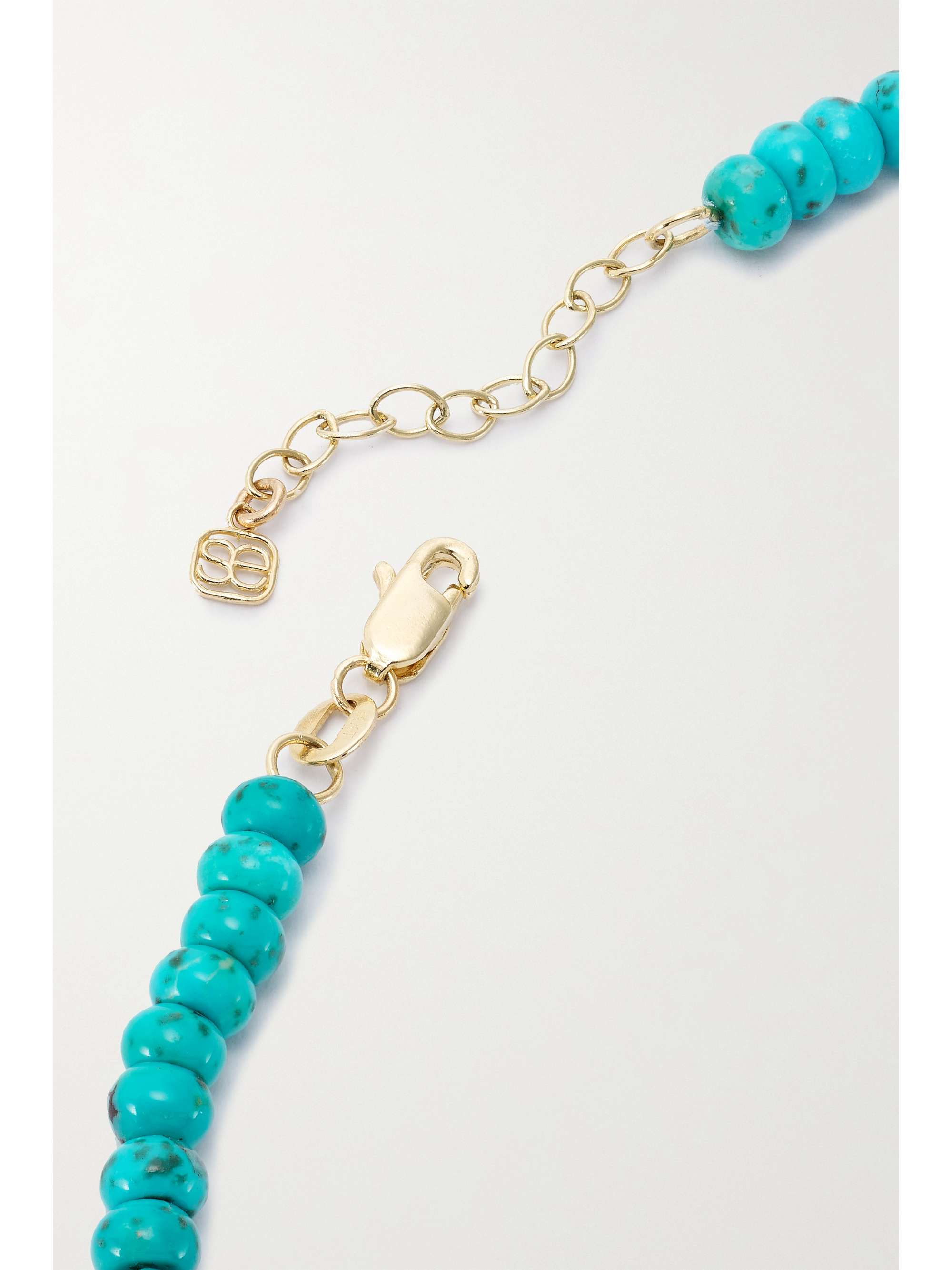 SYDNEY EVAN 14-karat gold, turquoise and diamond anklet