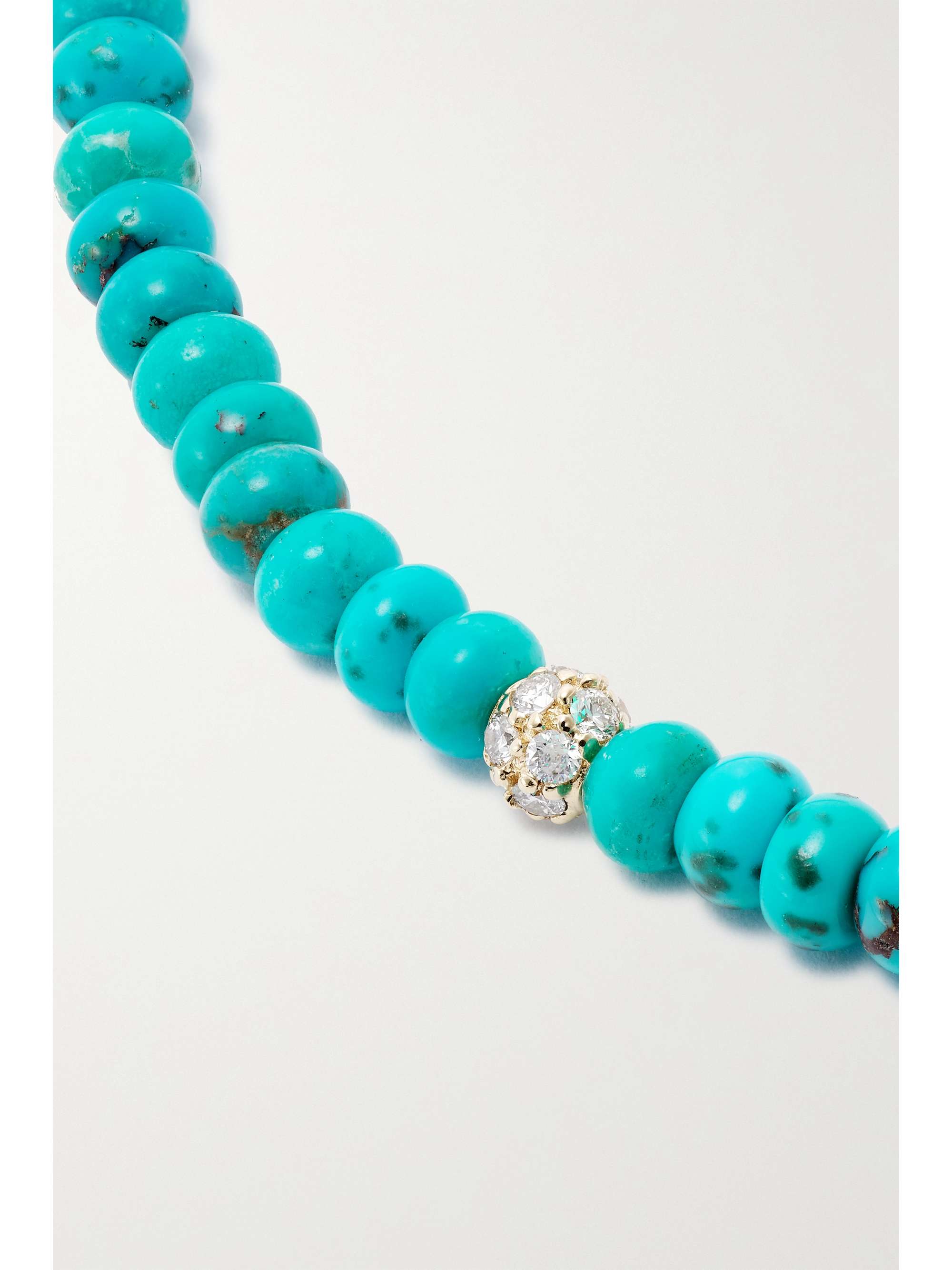 SYDNEY EVAN 14-karat gold, turquoise and diamond anklet