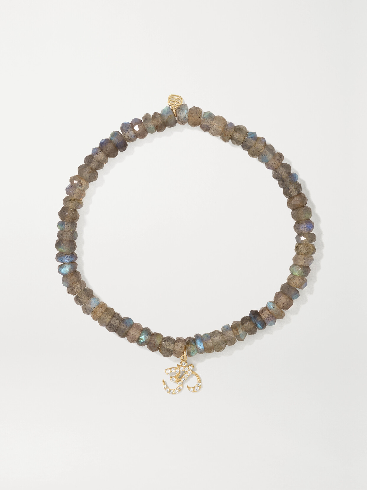 Sydney Evan Small Om 14-karat Gold, Labradorite And Diamond Bracelet