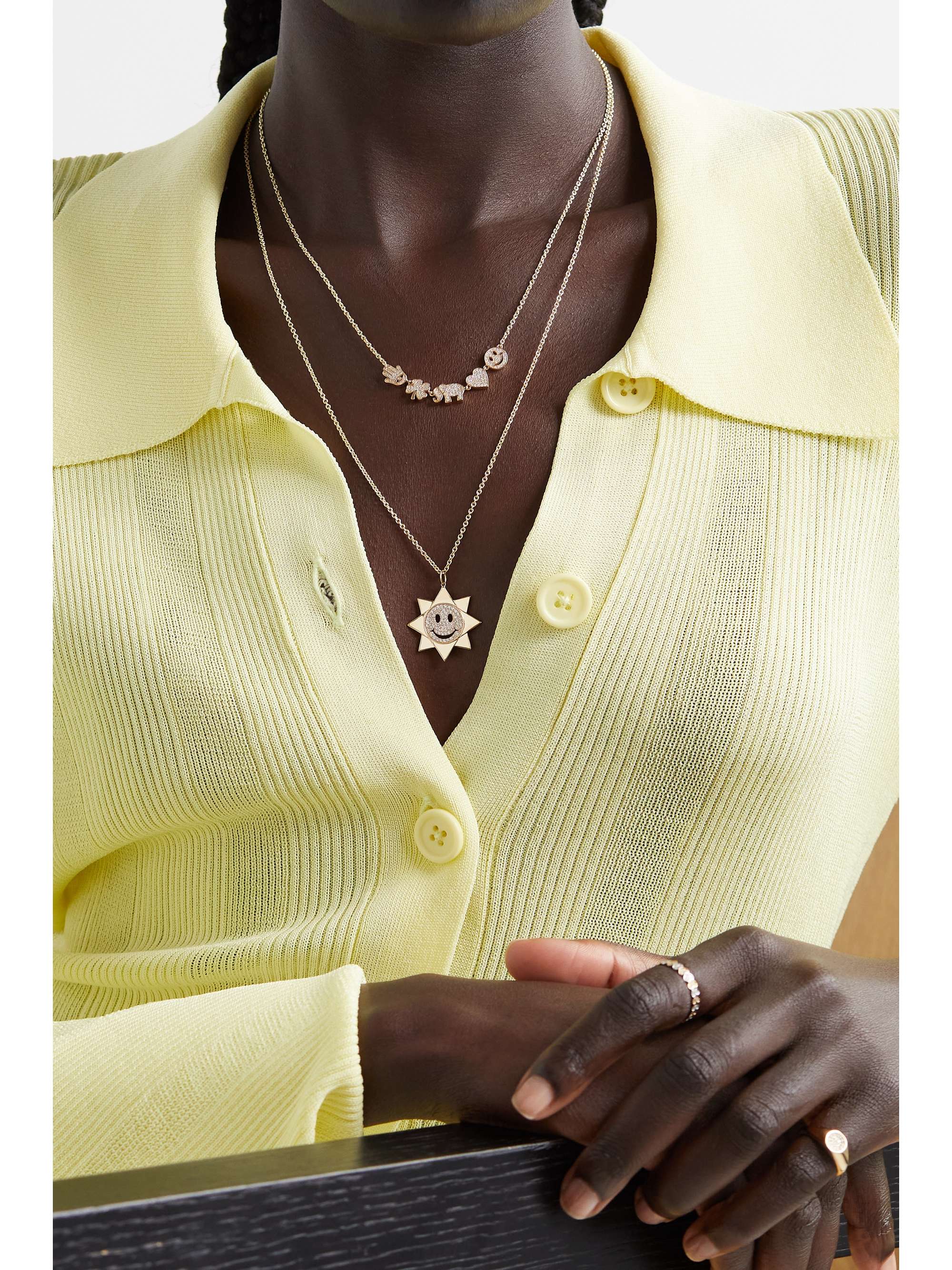 SYDNEY EVAN 14-karat gold diamond necklace
