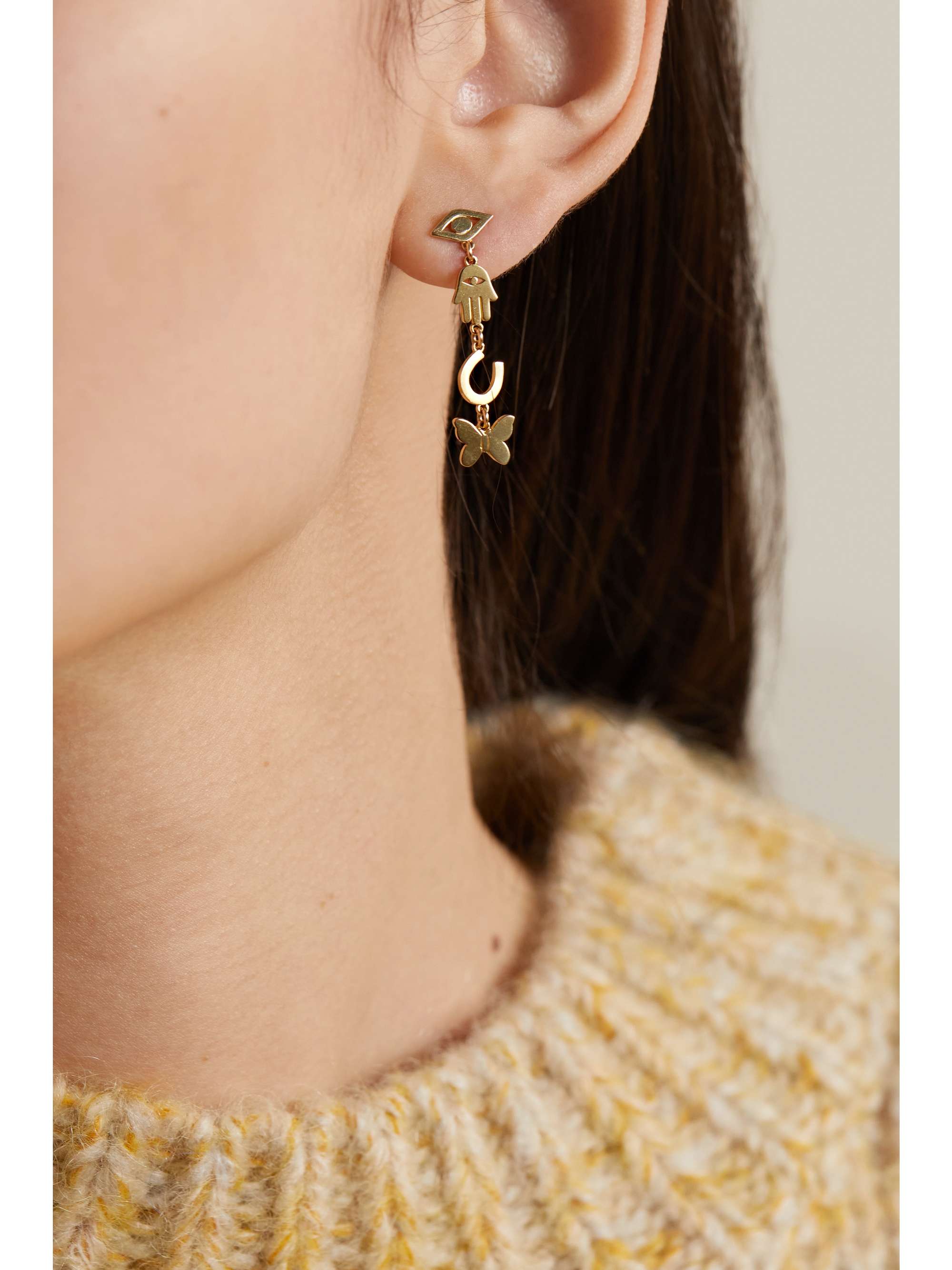 SYDNEY EVAN 14-karat gold earrings