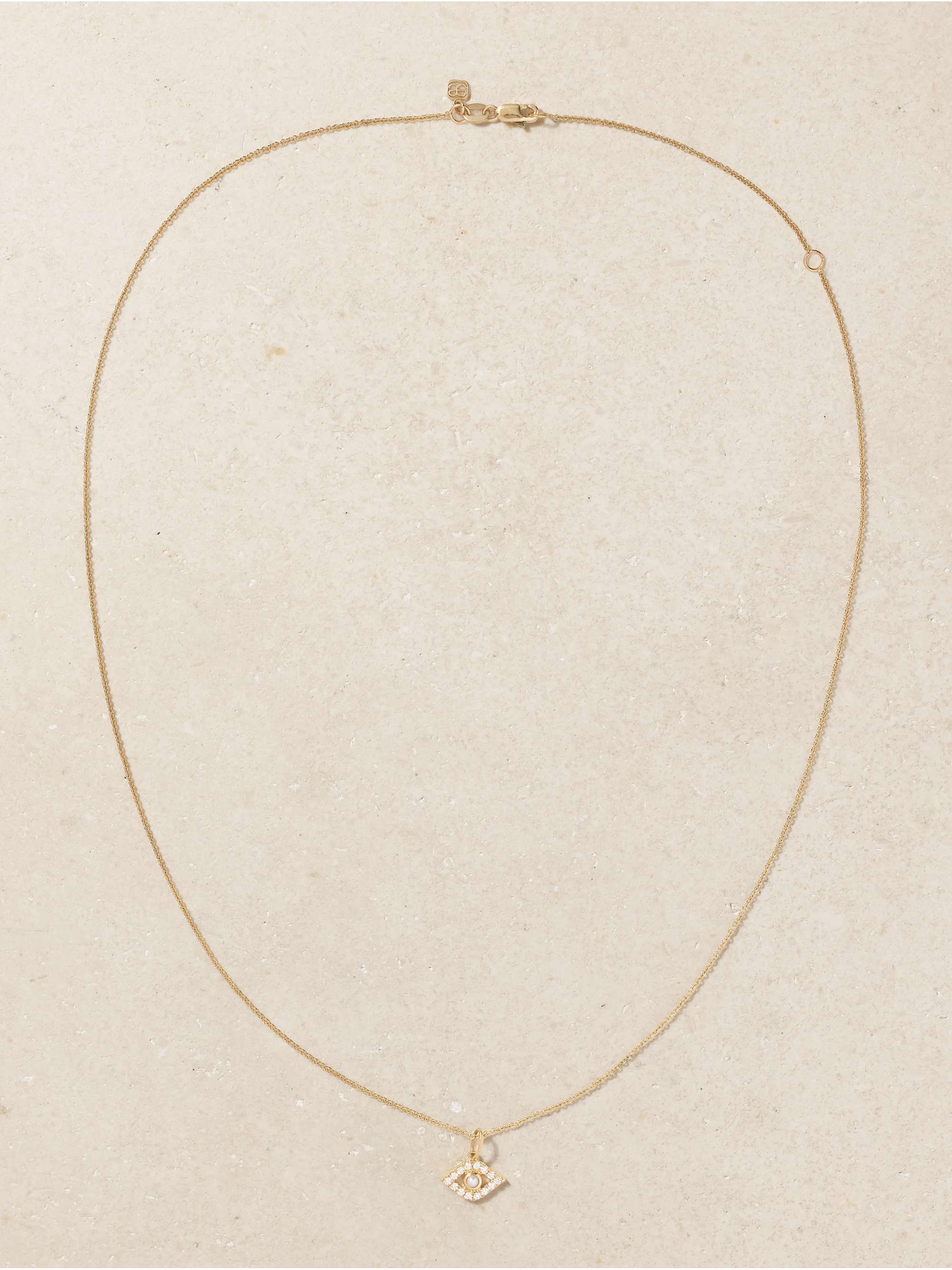 SYDNEY EVAN 14-karat gold, pearl and diamond necklace