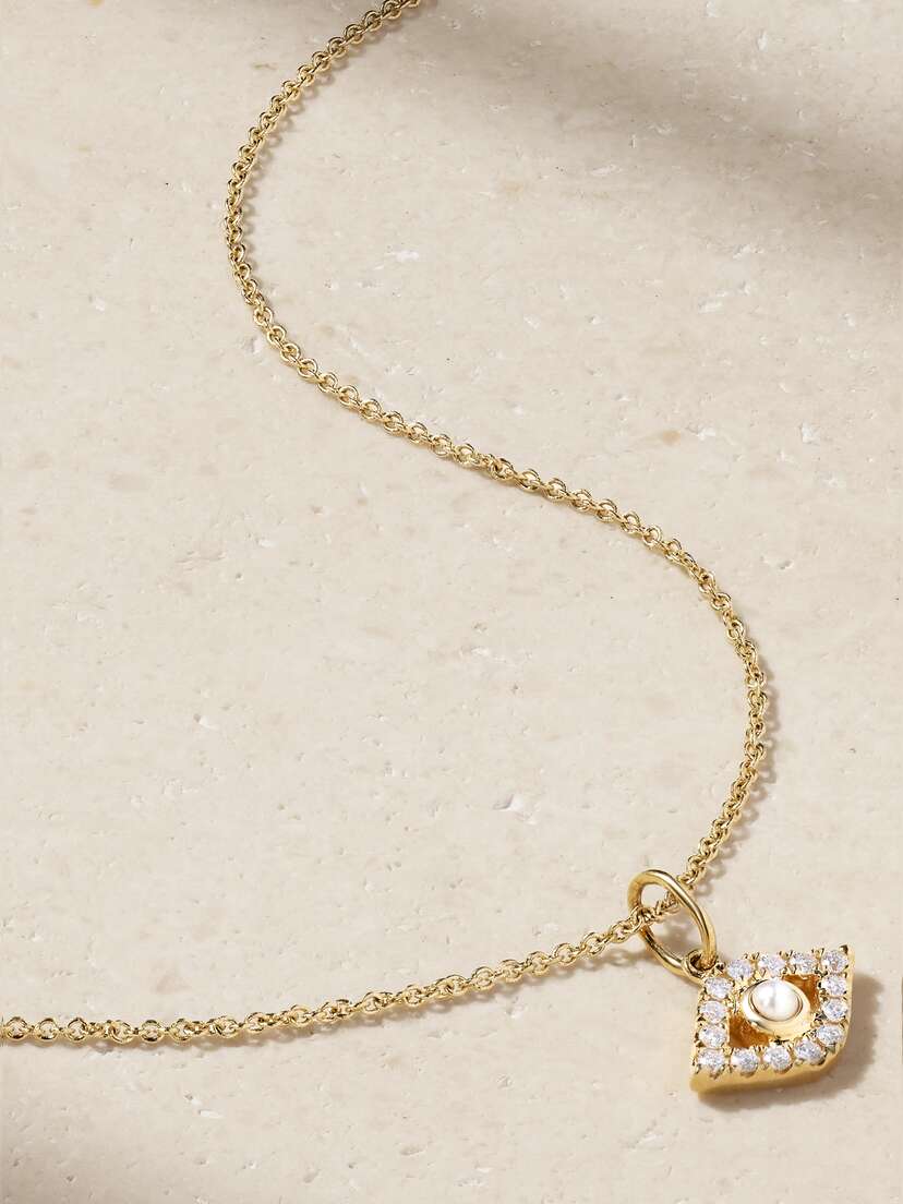 Sydney Evan 14-karat Gold, Pearl And Diamond Necklace
