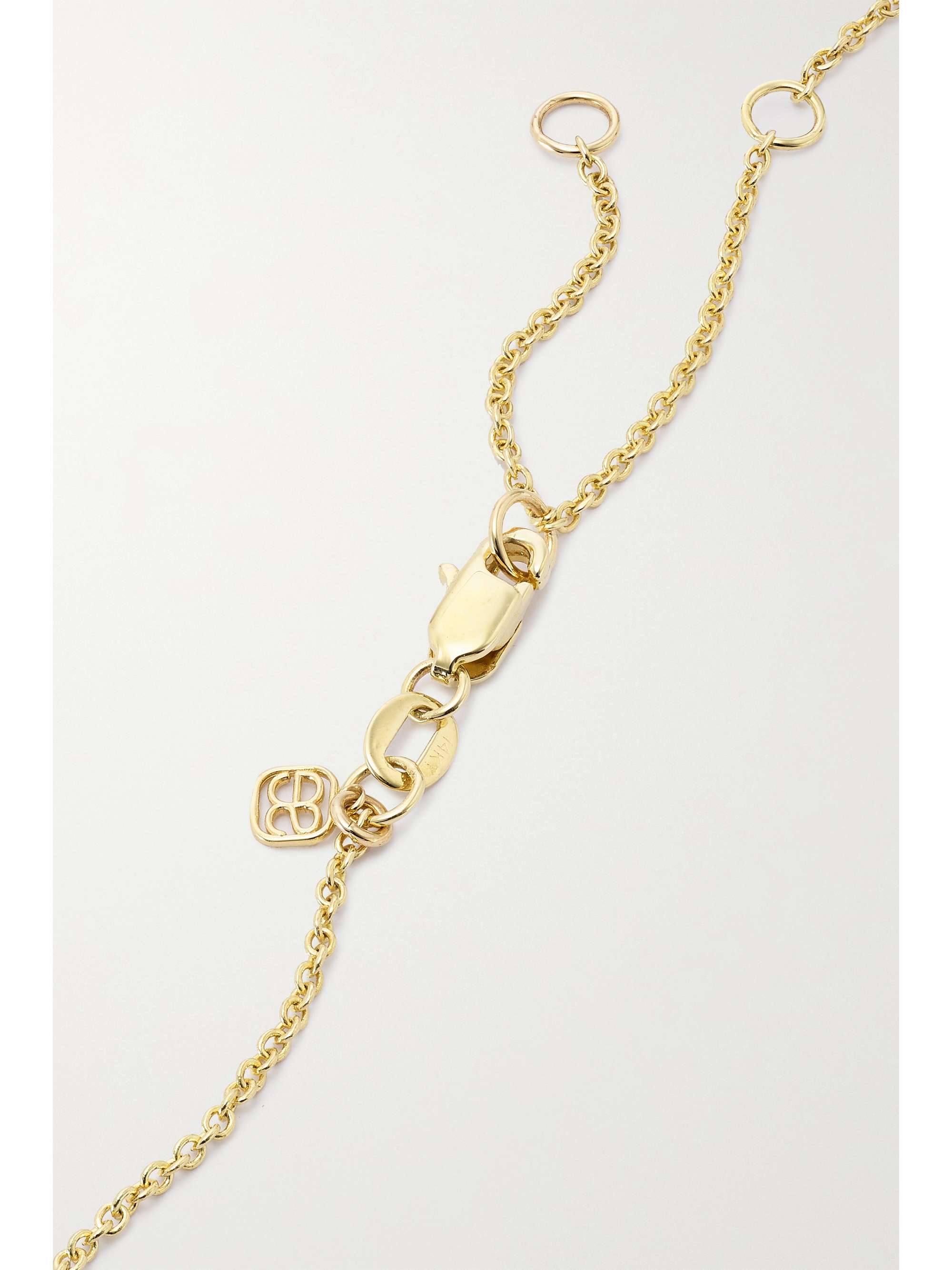 SYDNEY EVAN Mini Elephant 14-karat gold, enamel and diamond anklet