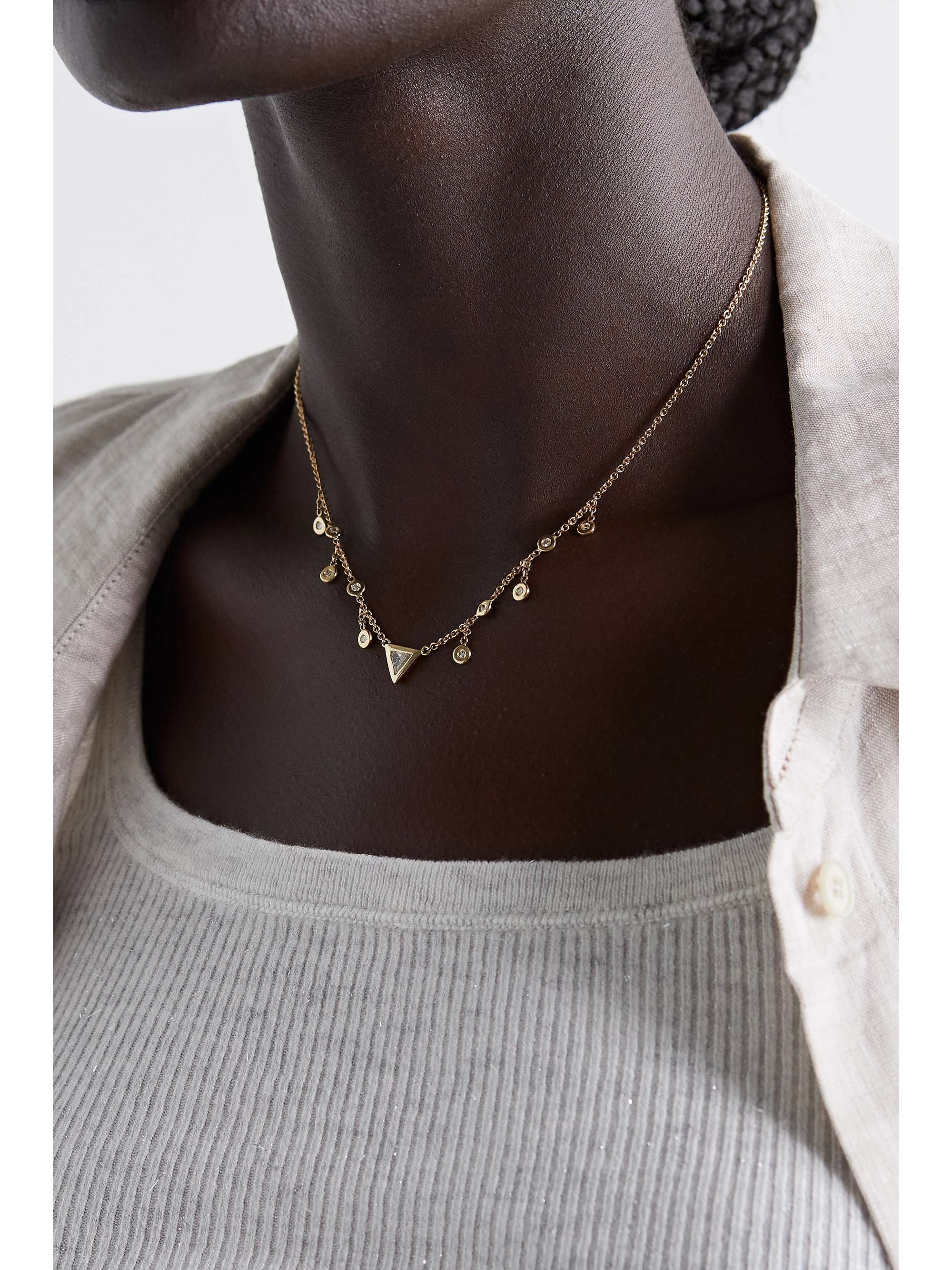 JACQUIE AICHE 14-karat gold diamond necklace