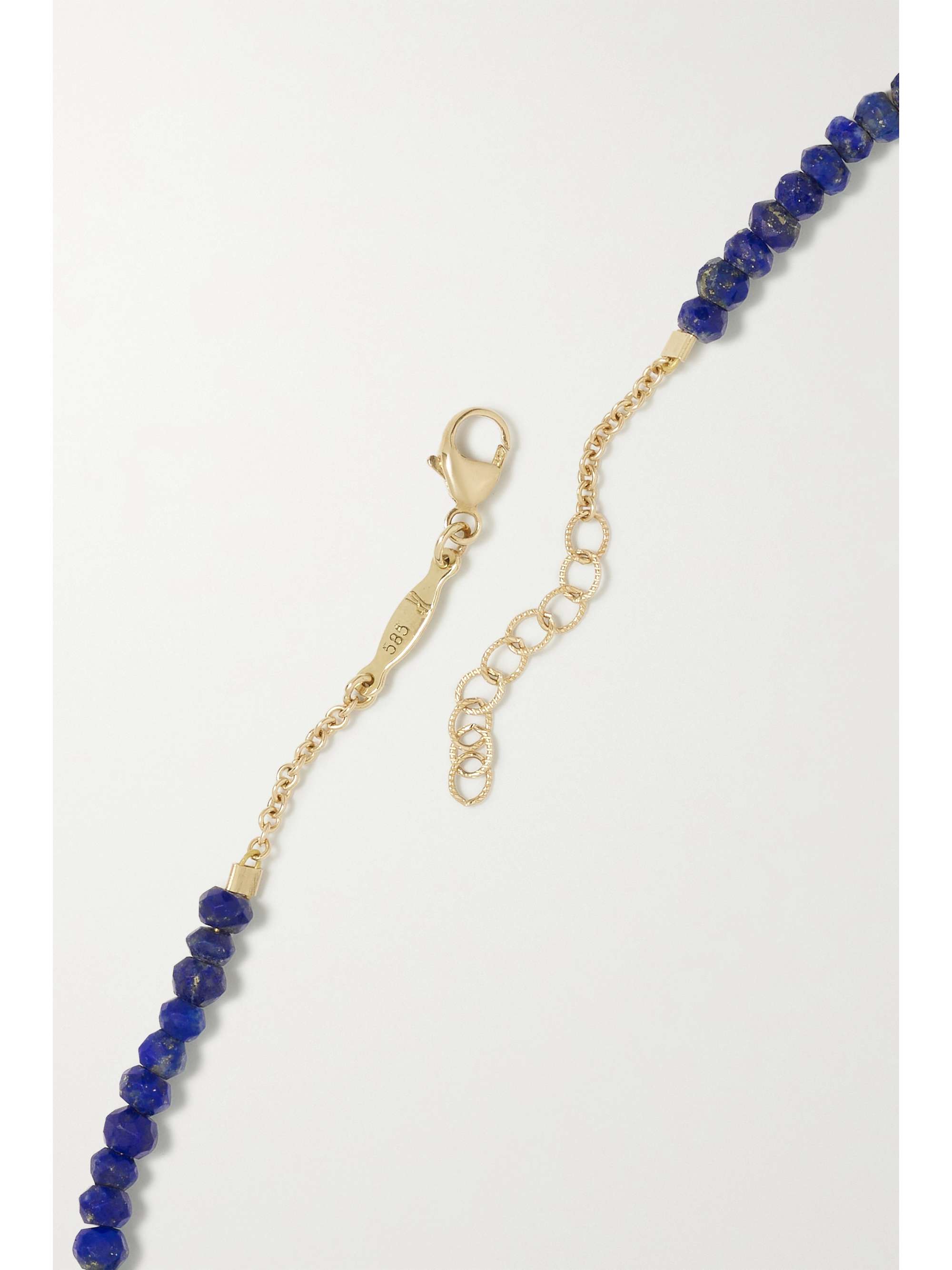 JACQUIE AICHE 14-karat gold, lapis lazuli and diamond anklet