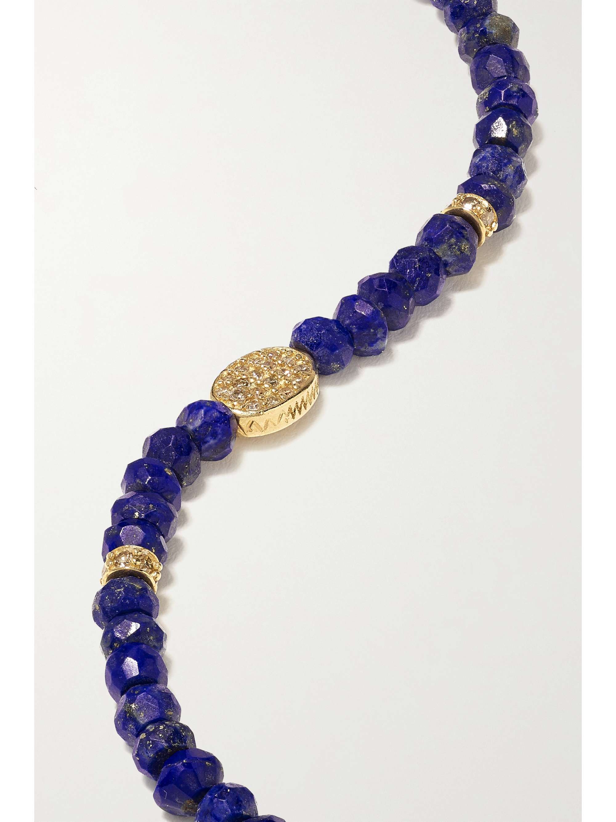 JACQUIE AICHE 14-karat gold, lapis lazuli and diamond anklet