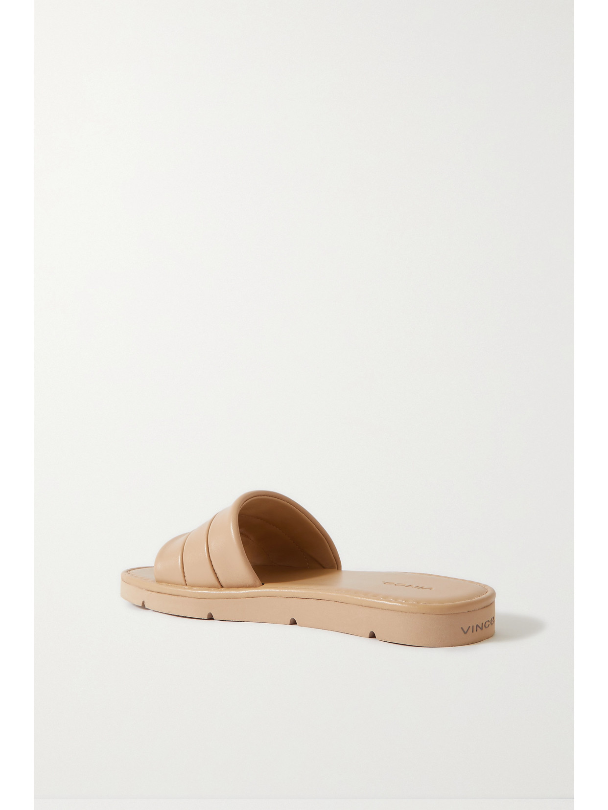 Vince Olina Quilted Leather Slide Sandals In Cappuccino | ModeSens