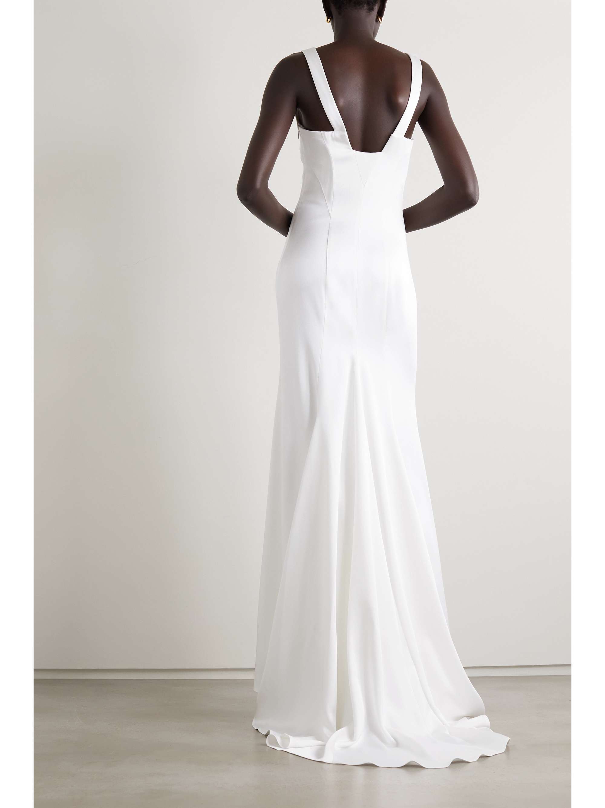 GALVAN Hampshire satin-crepe gown