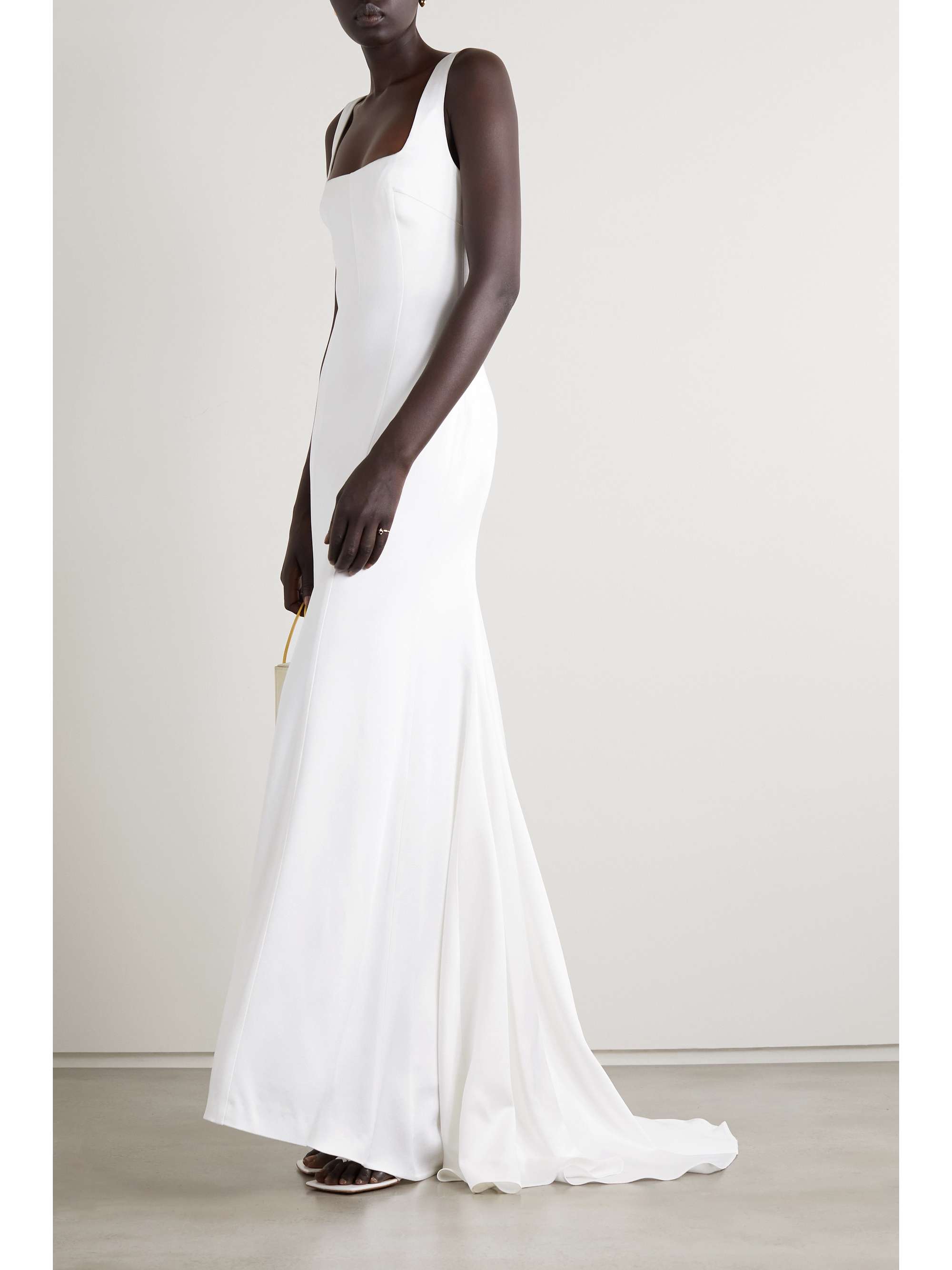 GALVAN Hampshire satin-crepe gown