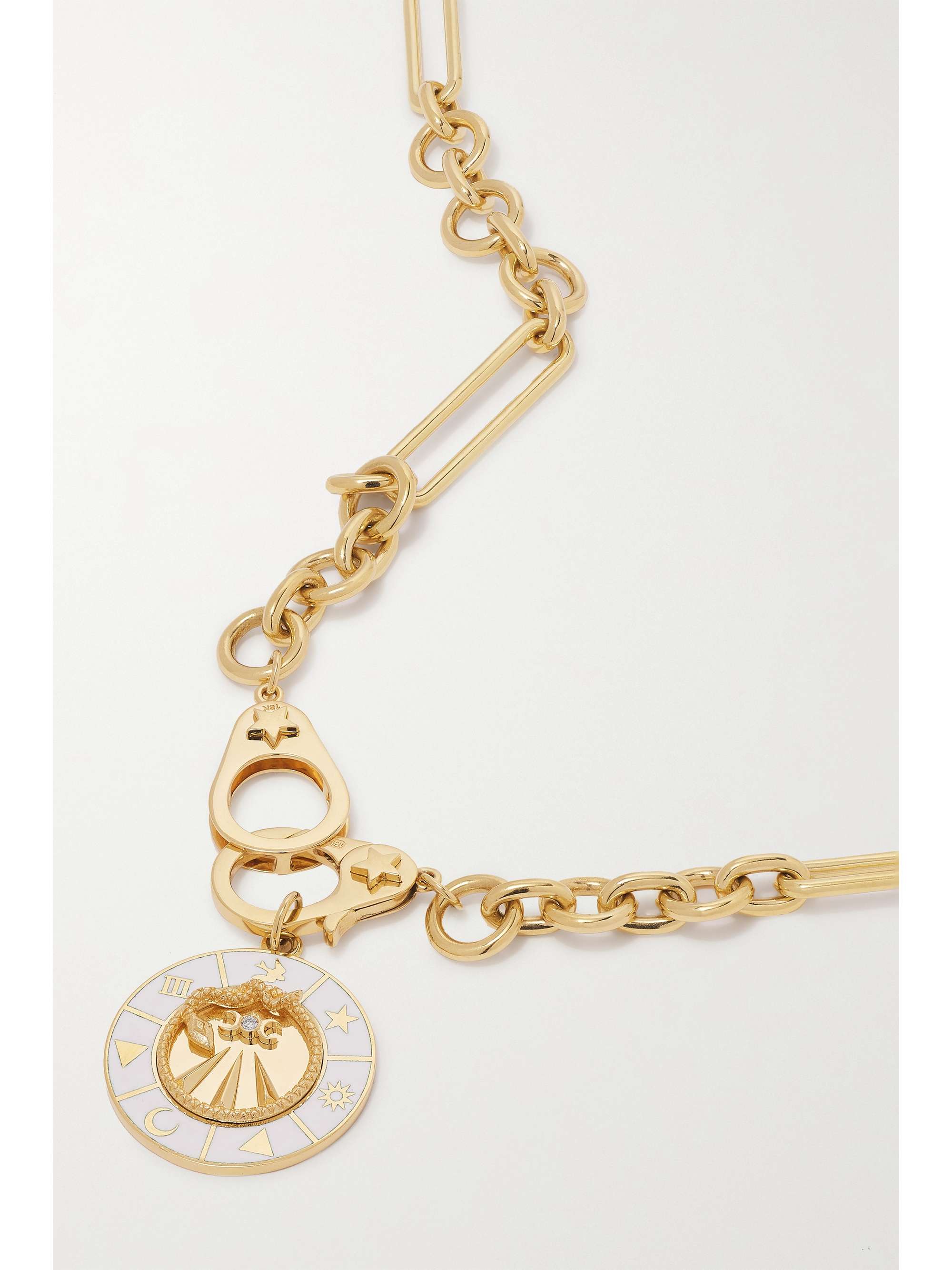 FOUNDRAE Wholeness 18-karat gold, enamel and diamond necklace