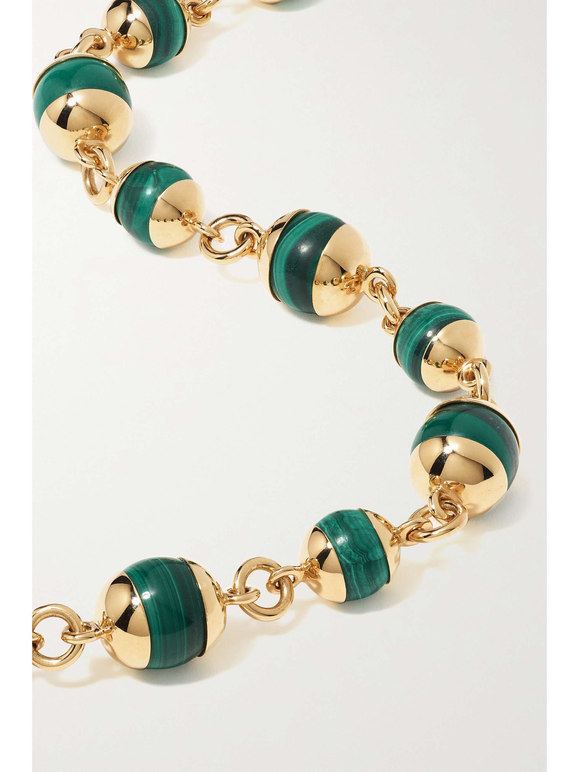 FOUNDRAE 18-karat gold malachite anklet