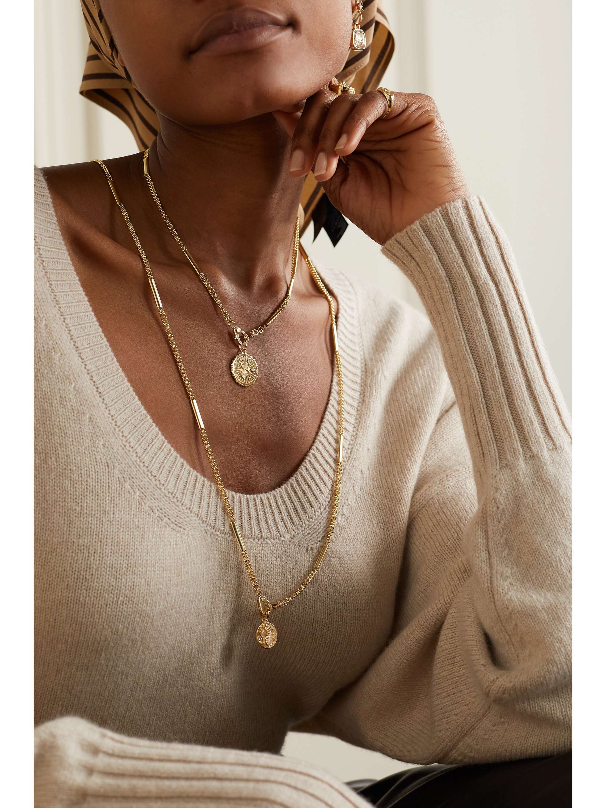FOUNDRAE Balance Baby 18-karat gold diamond necklace