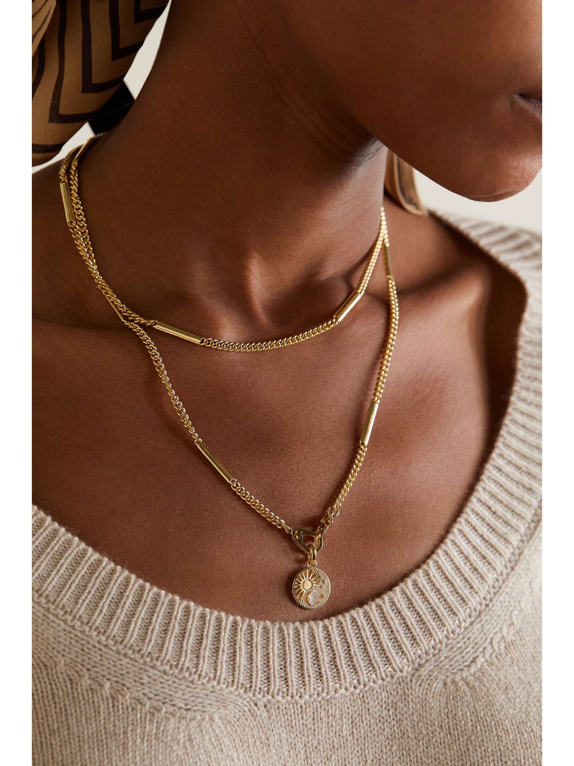 FOUNDRAE Balance Baby 18-karat gold diamond necklace