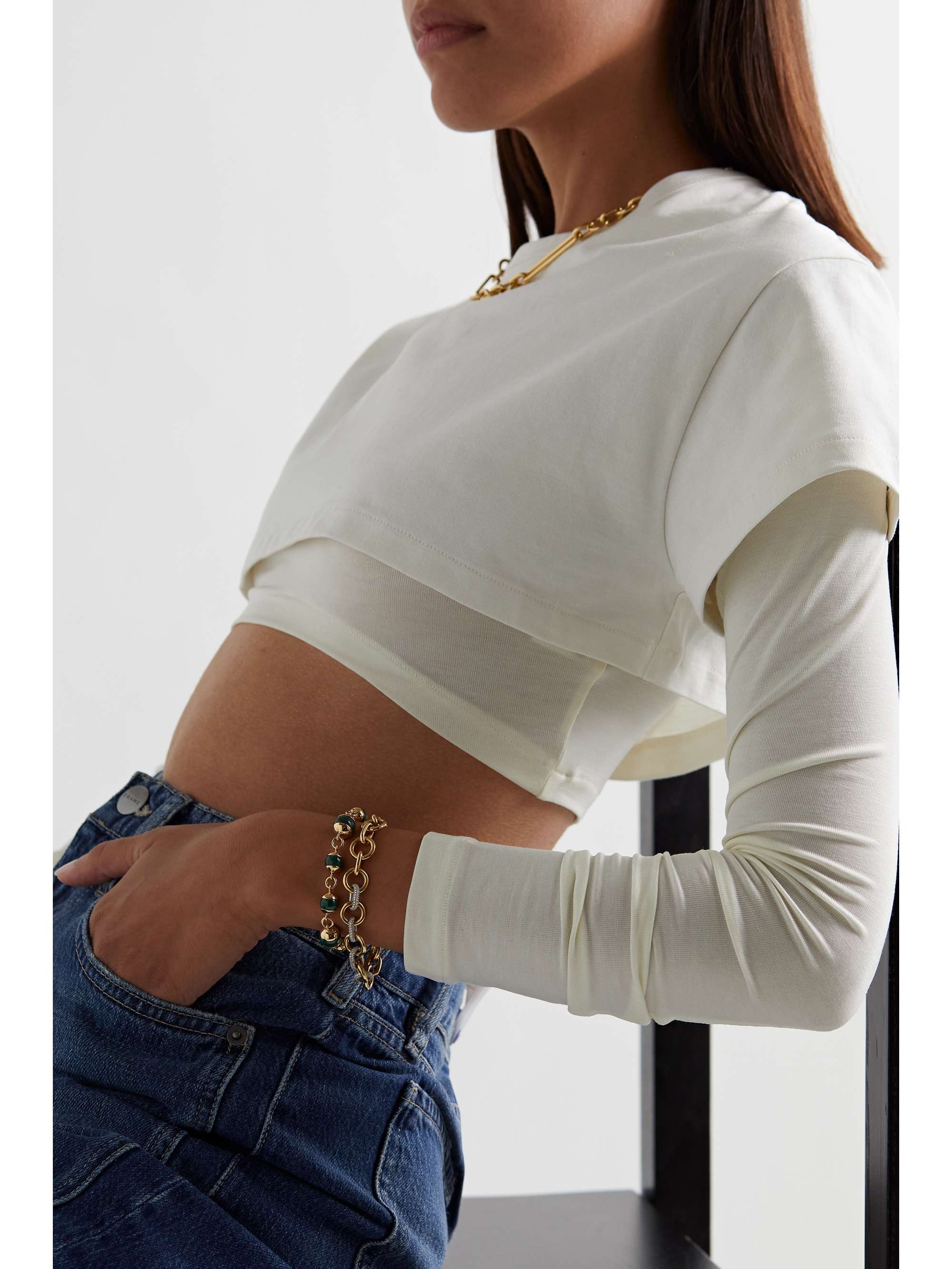 FOUNDRAE 18-karat gold malachite bracelet