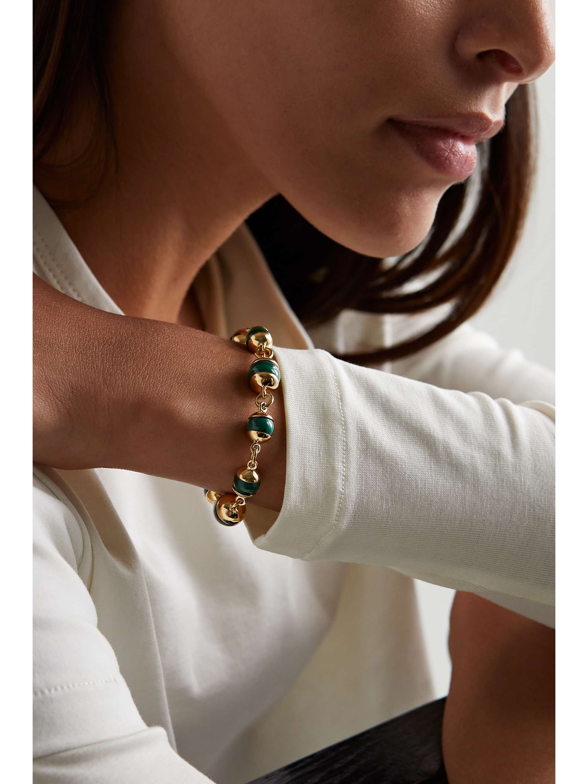FOUNDRAE 18-karat gold malachite bracelet