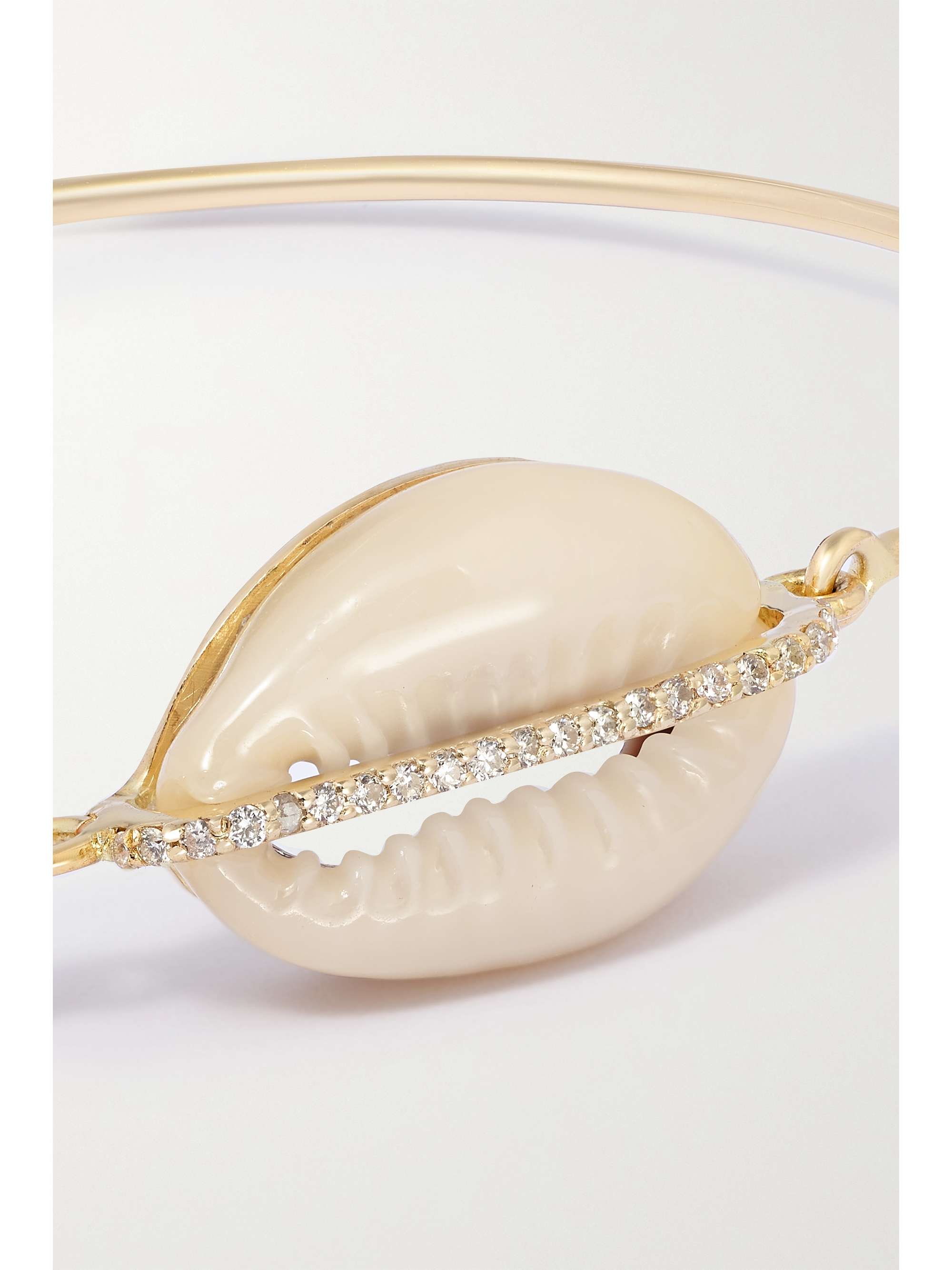 PASCALE MONVOISIN Cauri 9-karat gold, shell and diamond bracelet