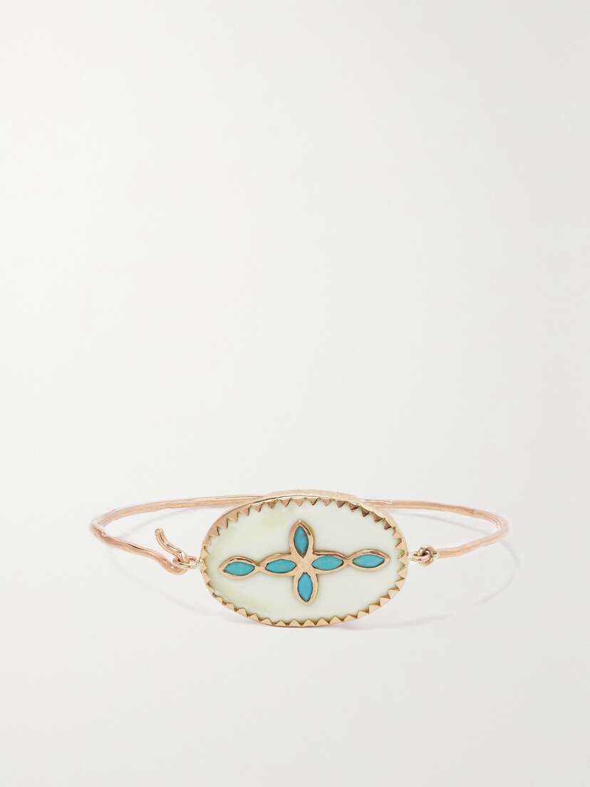 Pascale Monvoisin Garance N°2 9-karat Rose , Bakelite And Turquoise Bracelet